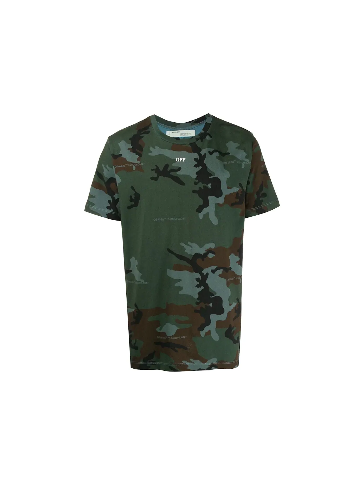 Мужская футболка с принтом T-shirt OFF-WHITE — изображение 1 из 1, зеленый белый