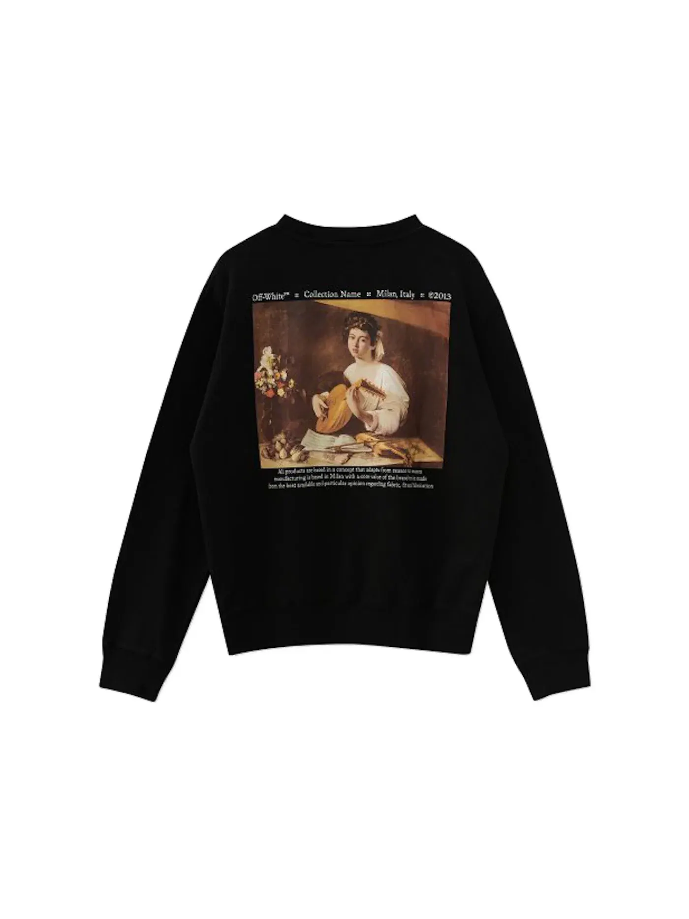 Мужской свитшот с принтом Caravaggio Back Print OFF-WHITE — изображение 1 из 2, черный