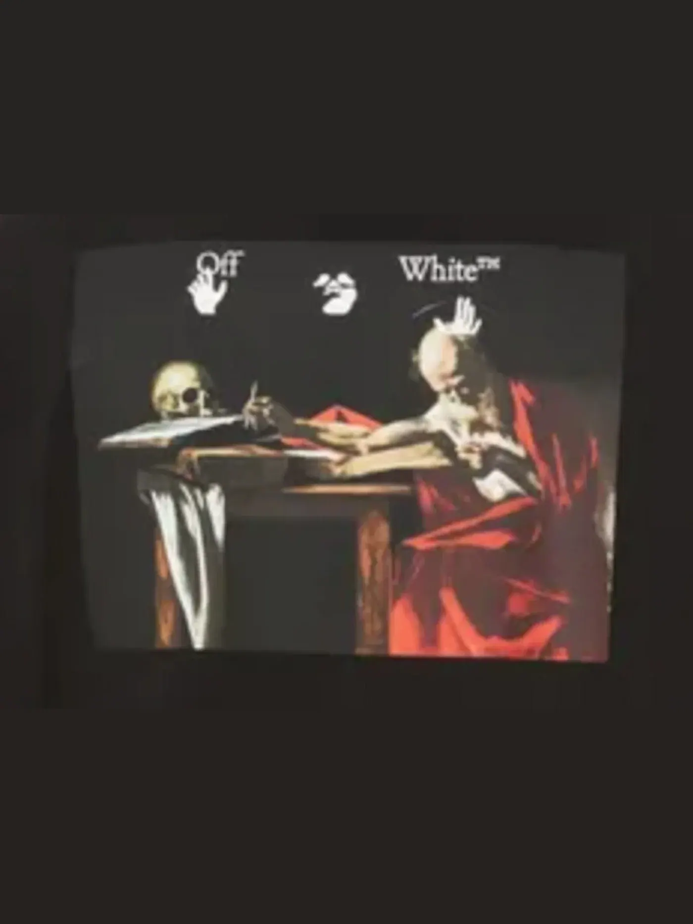 Мужская футболка с принтом Caravaggio Back Print OFF-WHITE — изображение 2 из 2, черный