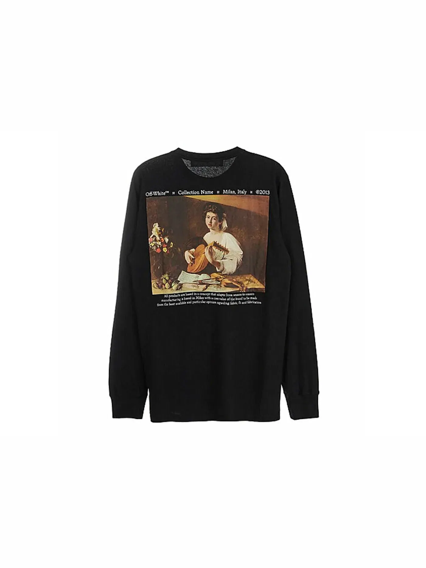 Мужская футболка с длинным рукавом Caravaggio Lute OFF-WHITE — изображение 1 из 2, черный мульти