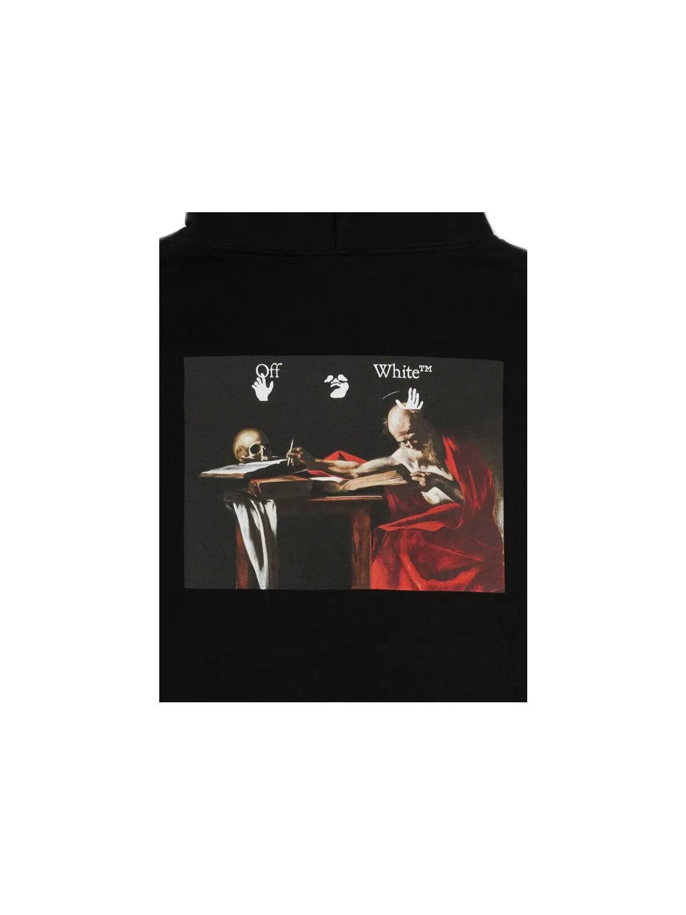 Мужская худи с принтом Caravaggio Paint Over OFF-WHITE — изображение 2 из 2, черный