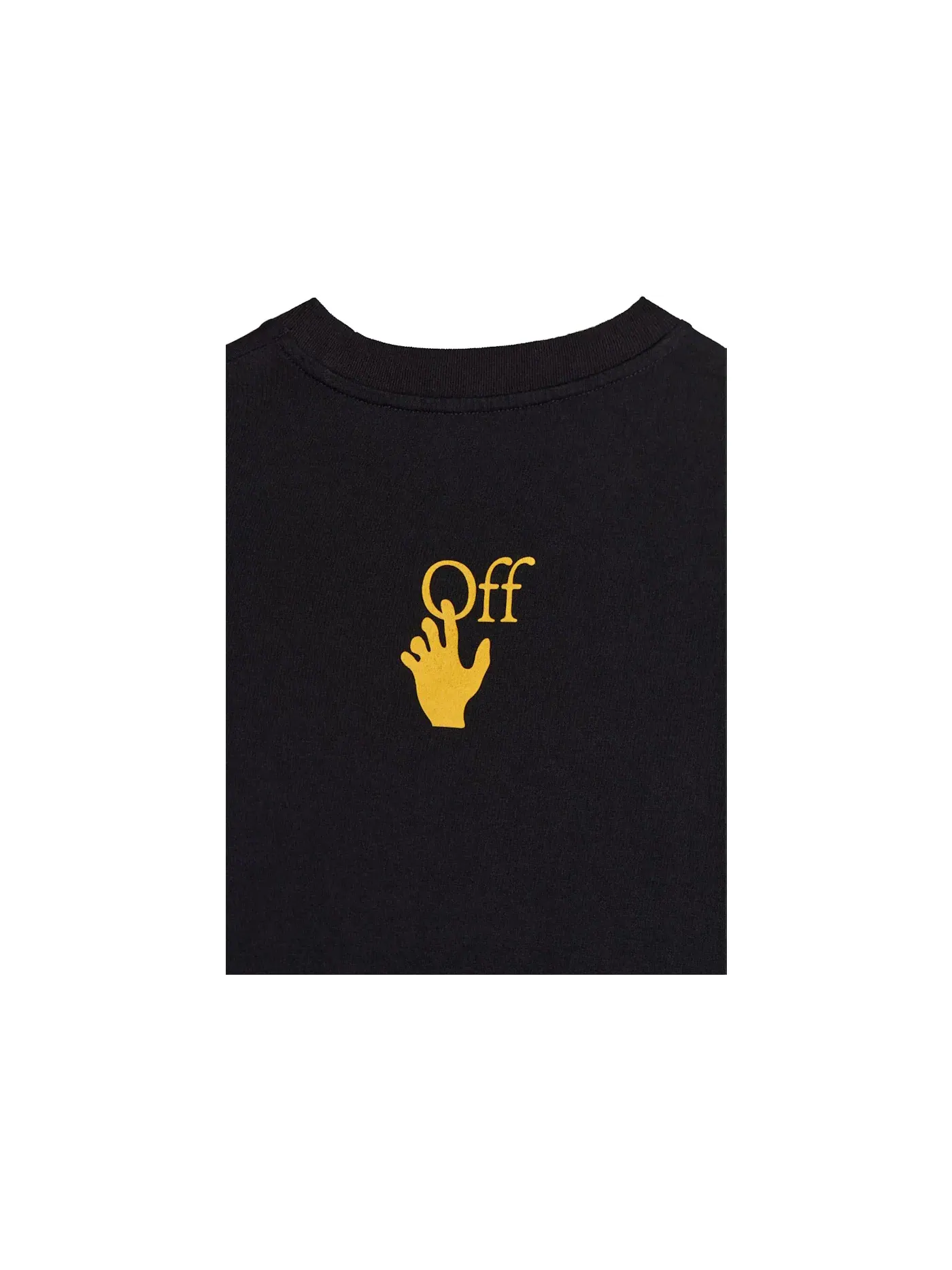 Мужская футболка с принтом Caravaggio Saint Jerome Writing Hands Off Logo OFF-WHITE — изображение 2 из 2, черный/желтый