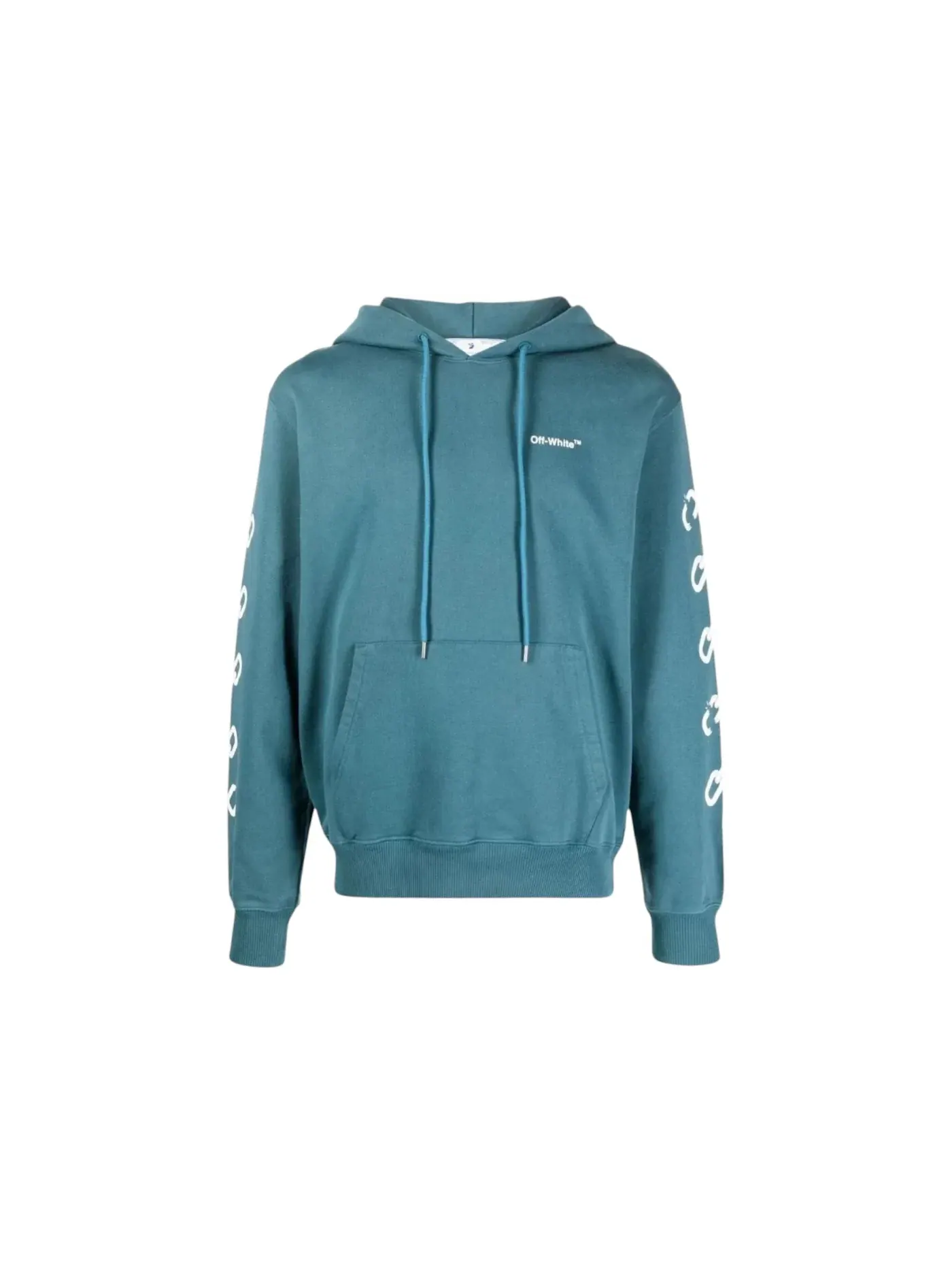 Мужской худи с принтом Chain Arrow Slim Fit OFF-WHITE — изображение 1 из 1, зеленый