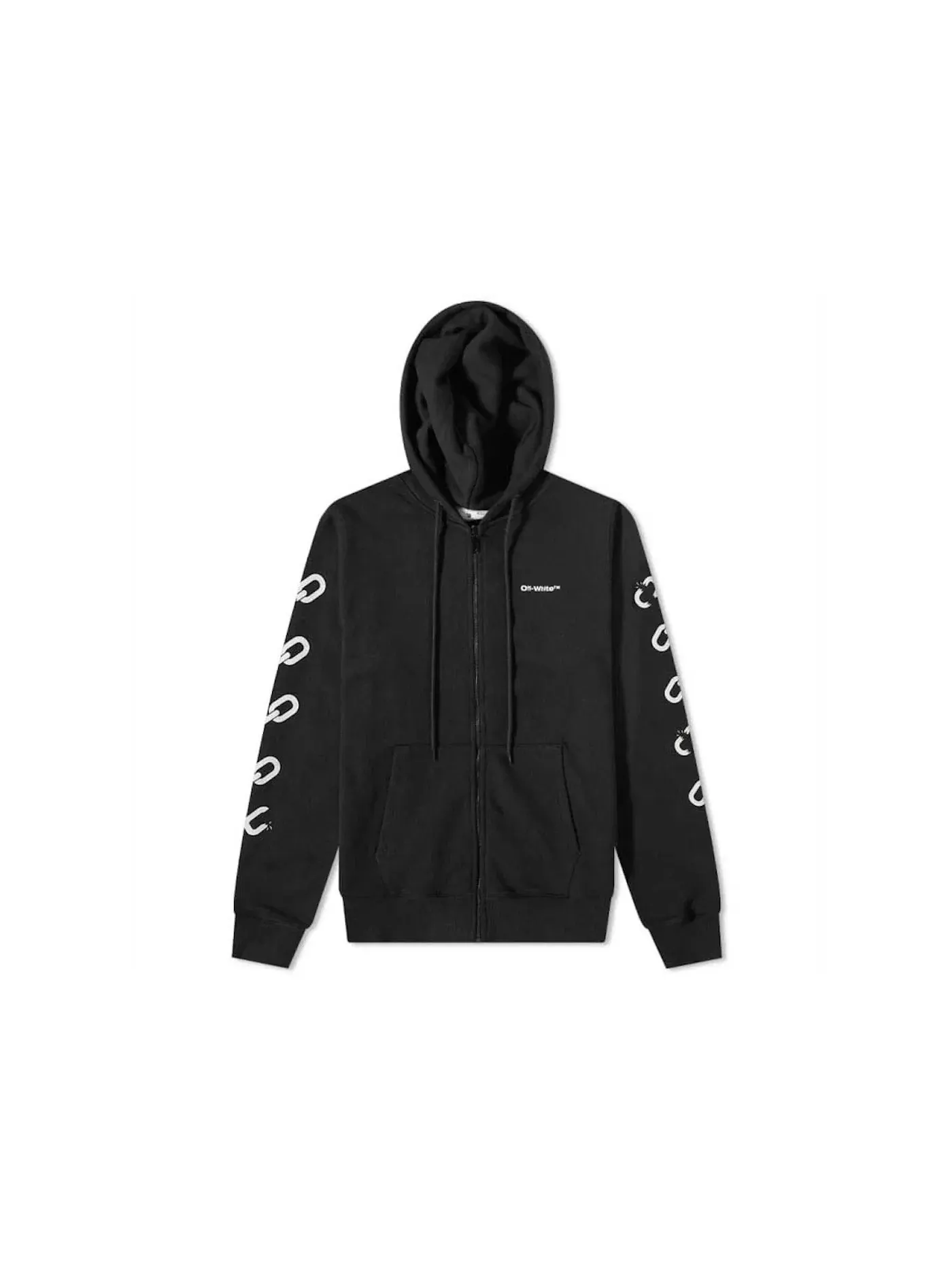 Мужское худи с молнией Chain Arrow Slim Zip Hoodie OFF-WHITE — изображение 1 из 2, черный