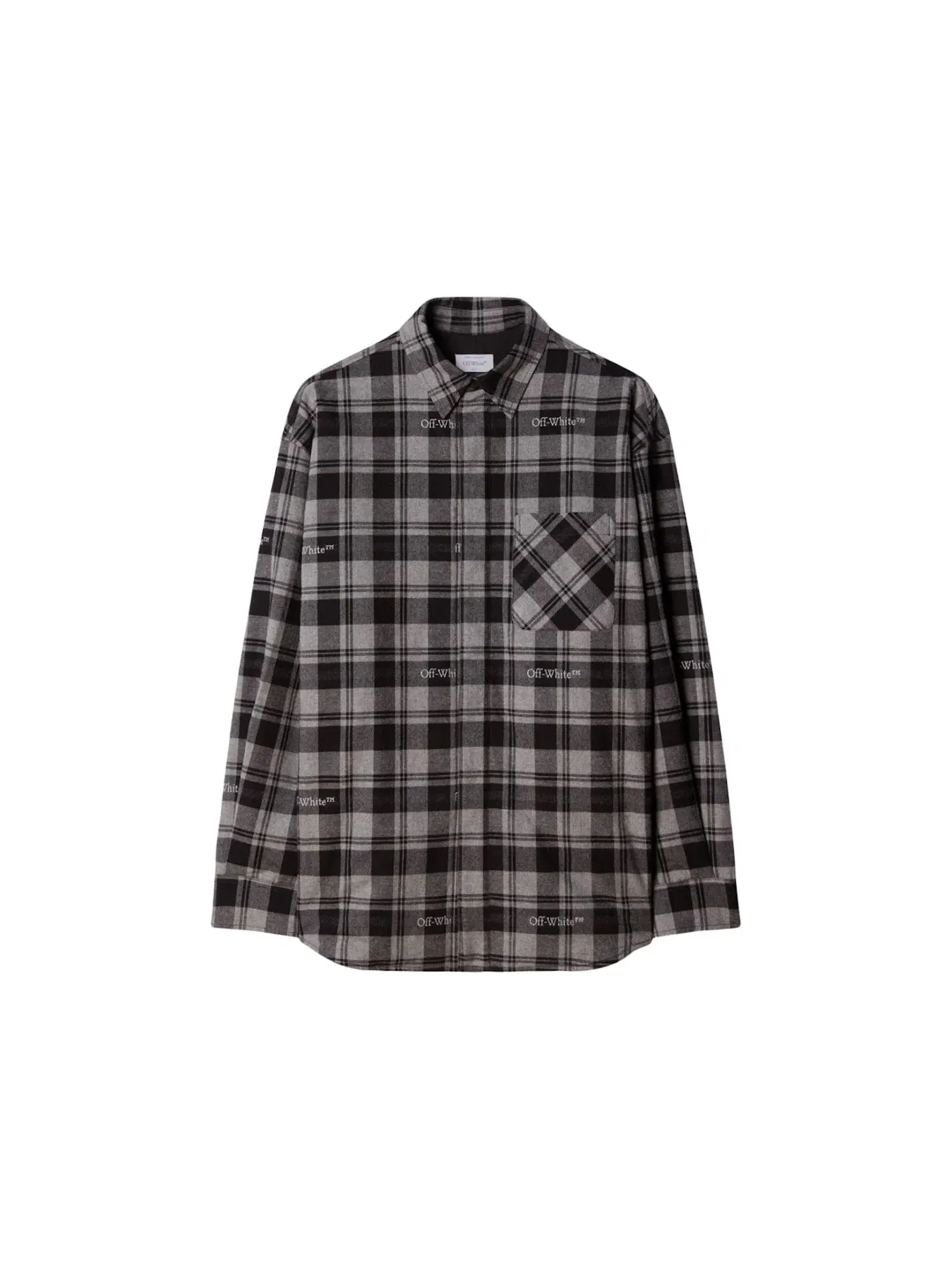 Мужская рубашка фланелевая Flannel OFF-WHITE — изображение 1 из 1, серый/черный