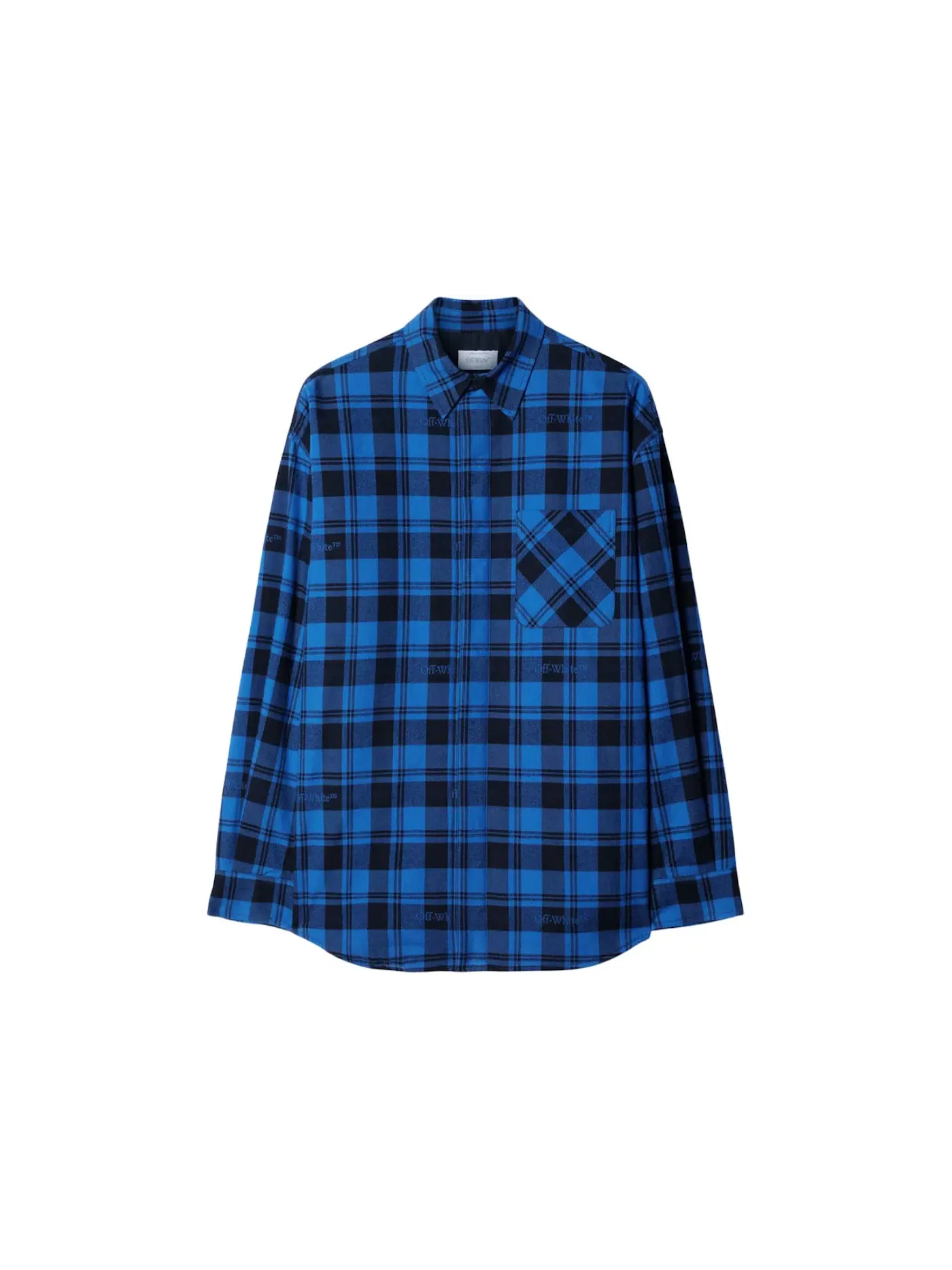 Мужская рубашка из фланели с клеткой Flannel Shirt OFF-WHITE — изображение 1 из 1, синий/черный