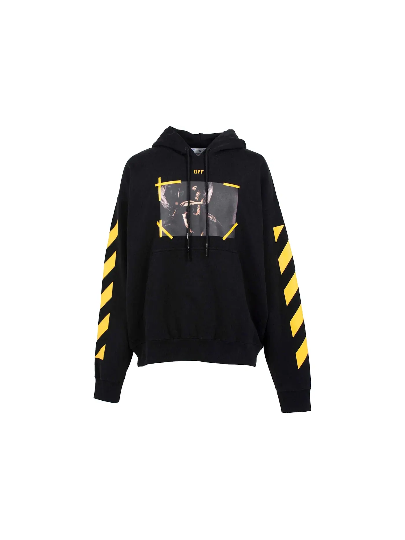 Мужской худи с принтом Diag Arrow Carav Mercy Skate Hoodie OFF-WHITE — изображение 1 из 2, черный/белый
