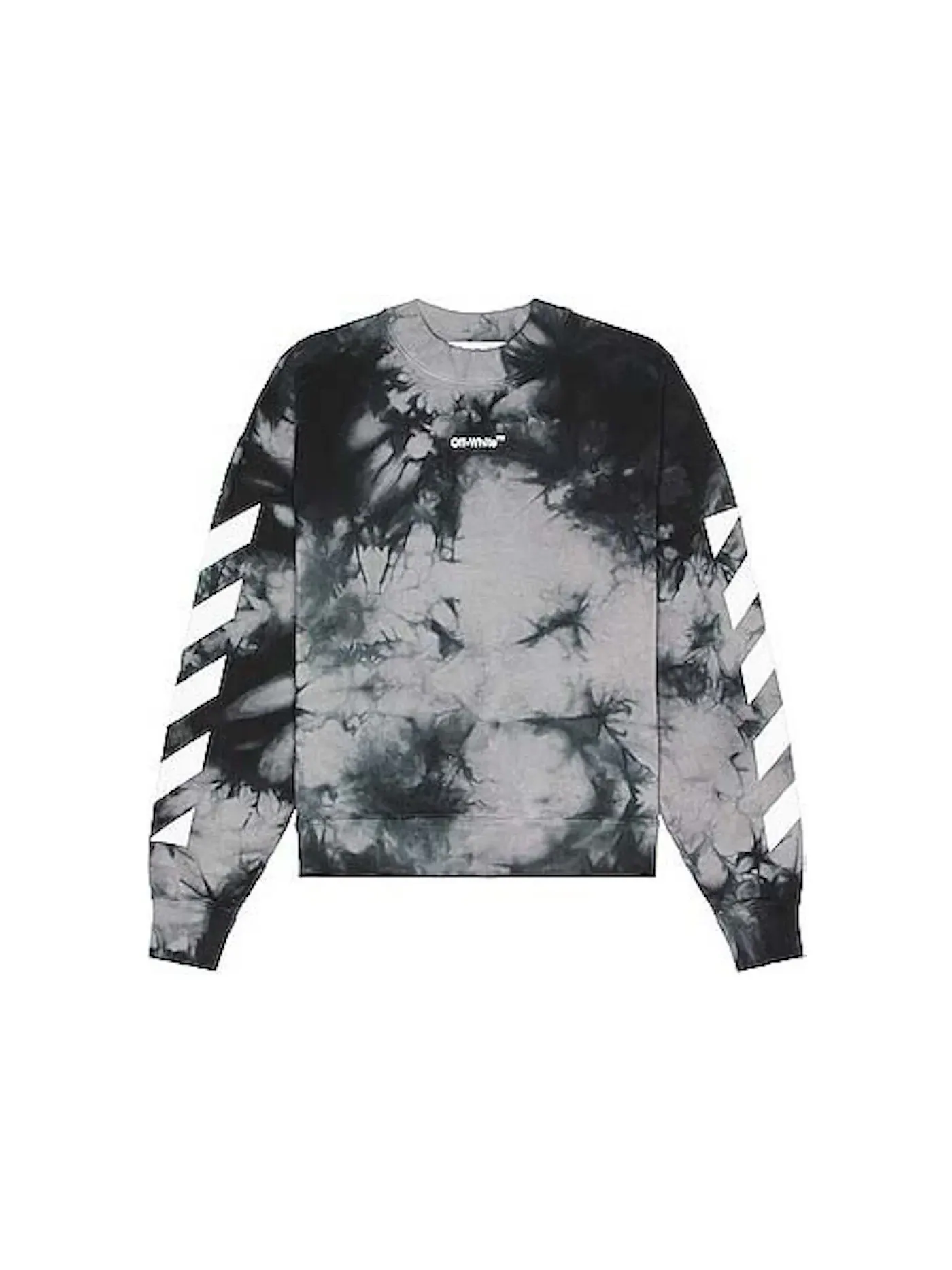 Мужской свитшот с принтом OFF-WHITE Diag Arrow Tie Dye Skate Crewneck — изображение 1 из 2, серый