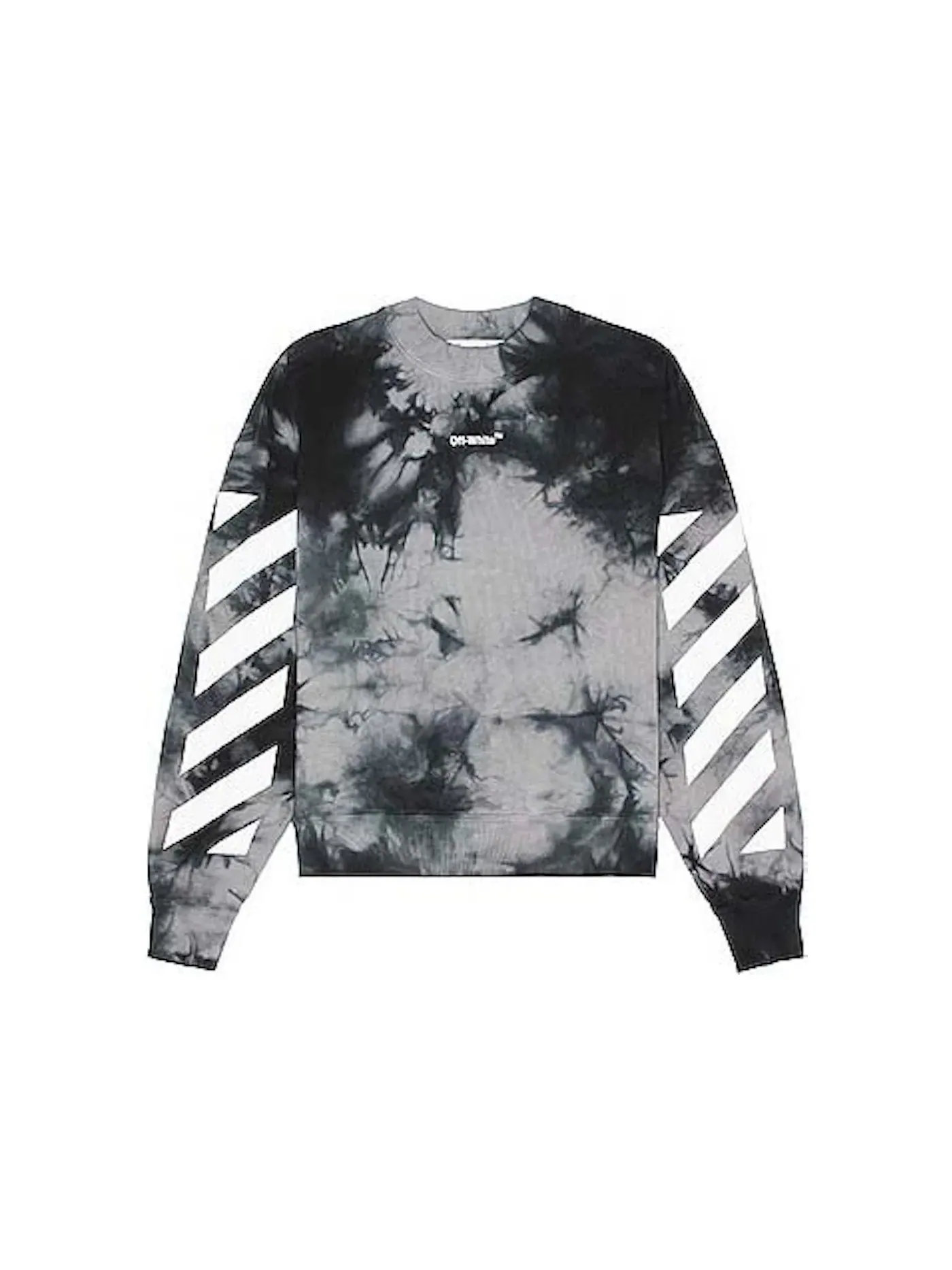 Мужской свитшот с принтом OFF-WHITE Diag Arrow Tie Dye Skate Crewneck — изображение 2 из 2, серый