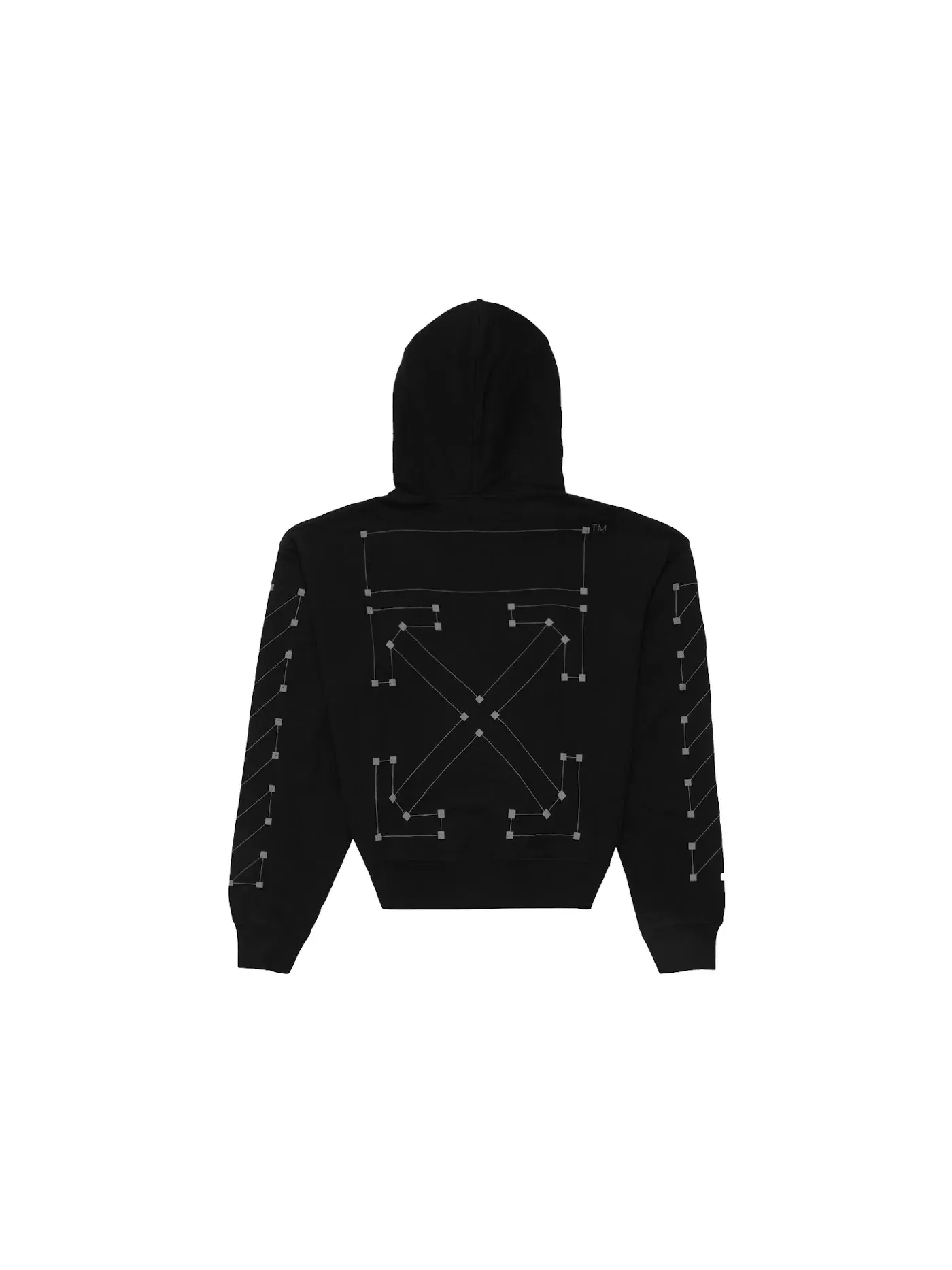 Мужской худи с принтом Diag Backbone OFF-WHITE — изображение 2 из 3, черный/серебристый