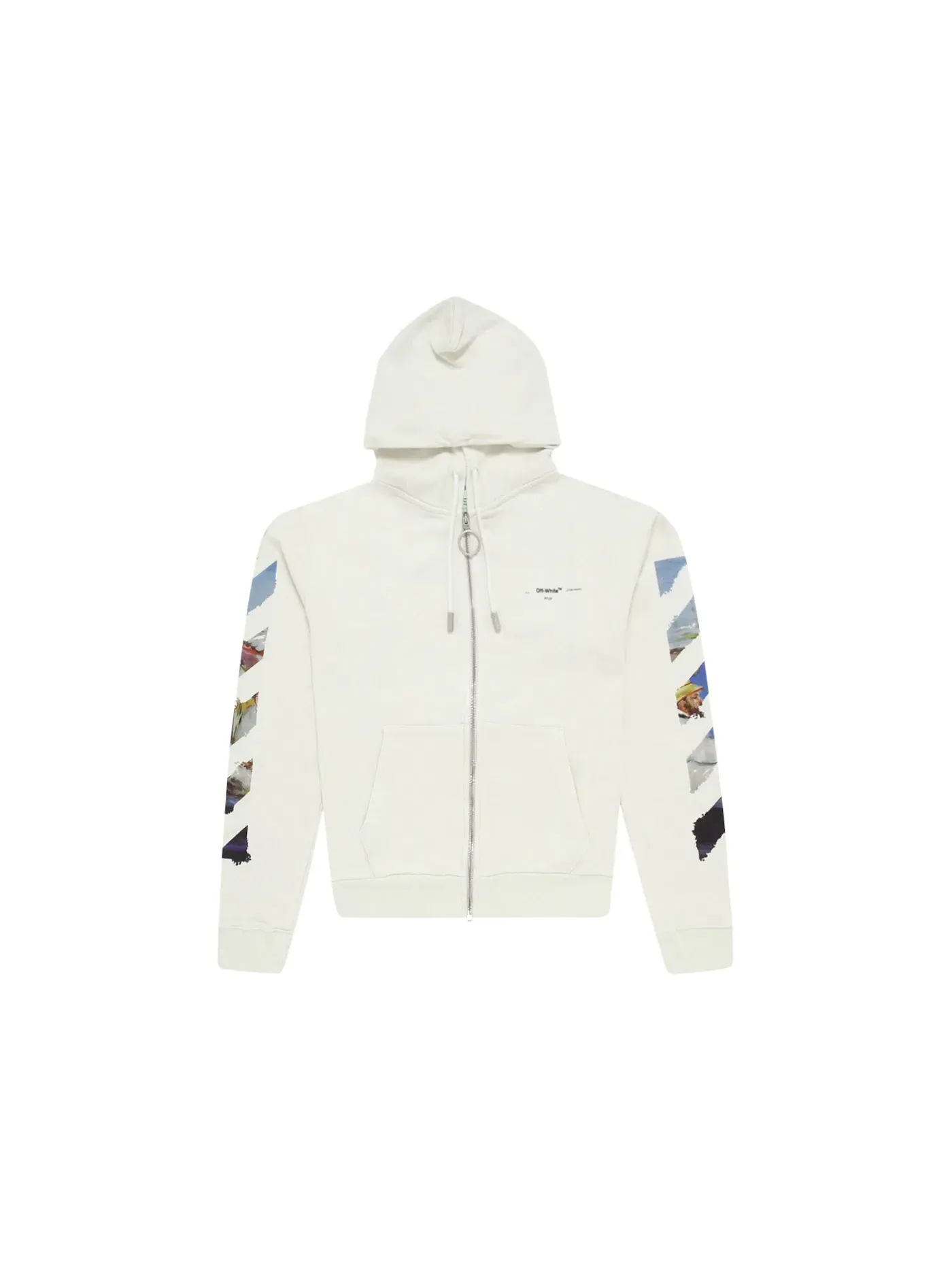 Мужская худи с молнией с принтом OFF-WHITE Hoodie — изображение 1 из 3, белый/мульти