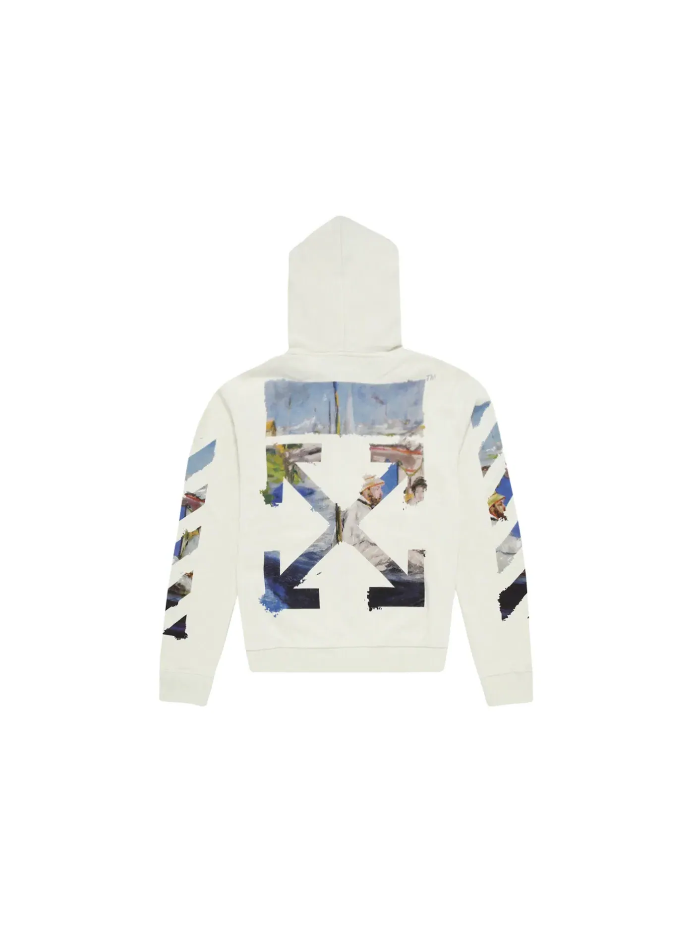 Мужская худи с молнией с принтом OFF-WHITE Hoodie — изображение 2 из 3, белый/мульти