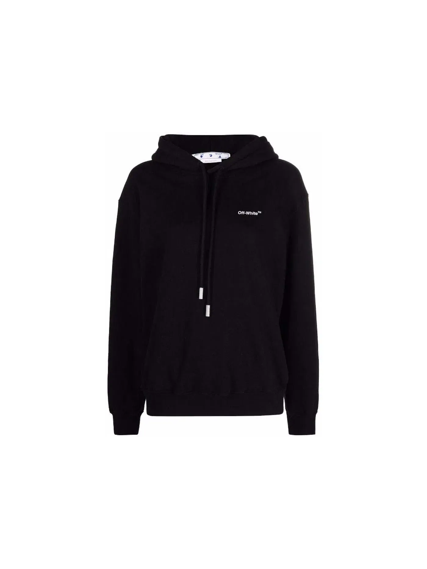 Женский худи с принтом Diag Regular Hoodie OFF-WHITE — изображение 2 из 2, черный/белый