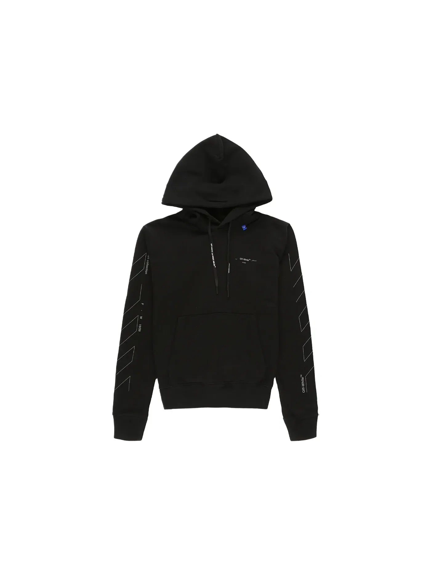 Мужской худи с отделкой Diag Unfinished OFF-WHITE — изображение 1 из 2, черный