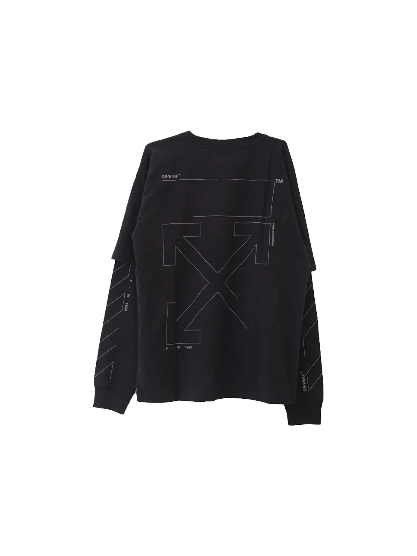 Мужская футболка с отделкой OFF-WHITE Diag Unfinished OFF-WHITE — изображение 2 из 3, черный/серебристый