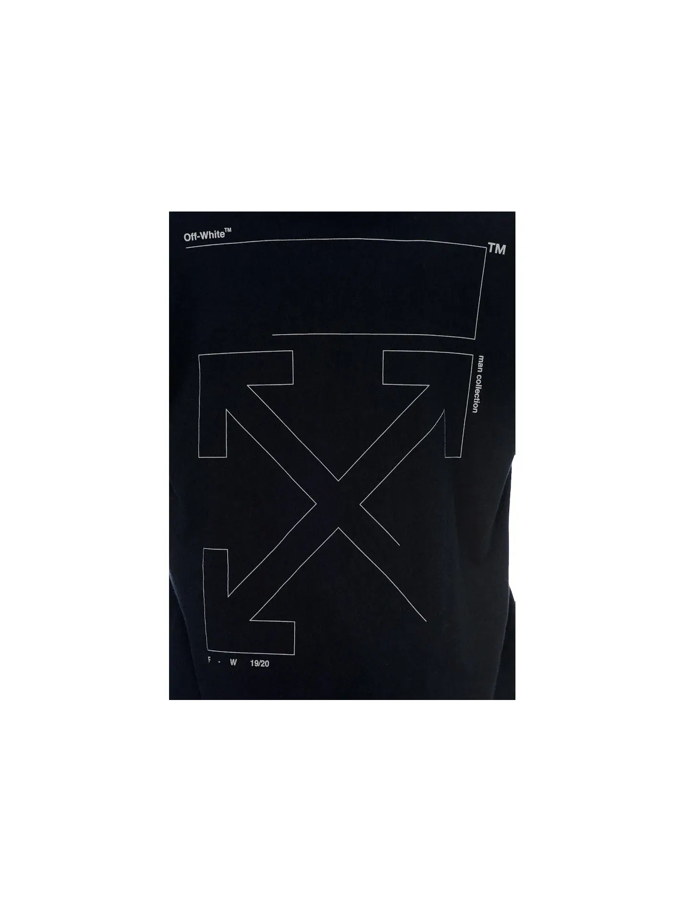 Мужская футболка с отделкой OFF-WHITE Diag Unfinished OFF-WHITE — изображение 3 из 3, черный/серебристый