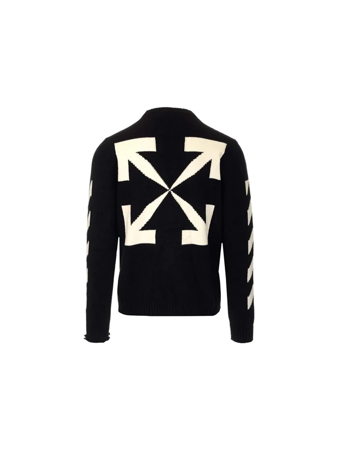 Мужской свитер с круглым вырезом Diagonal Crewneck Knit OFF-WHITE — изображение 2 из 2, черный/белый