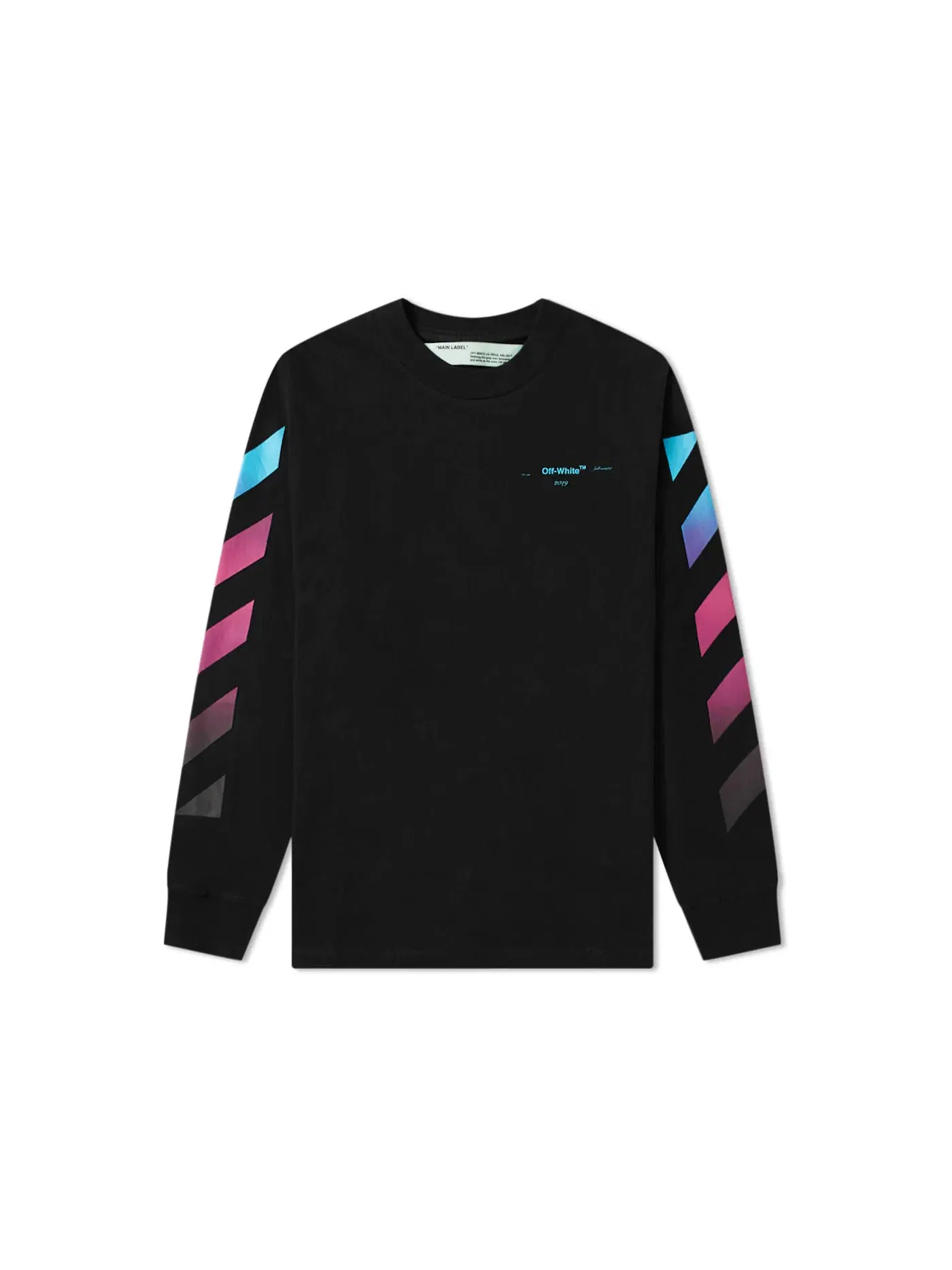 Мужская футболка с длинным рукавом Diagonal Gradient L/S Tee OFF-WHITE — изображение 1 из 2, черный