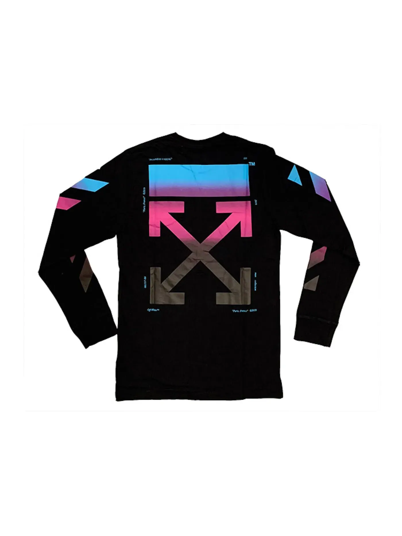 Мужская футболка с длинным рукавом Diagonal Gradient L/S Tee OFF-WHITE — изображение 2 из 2, черный