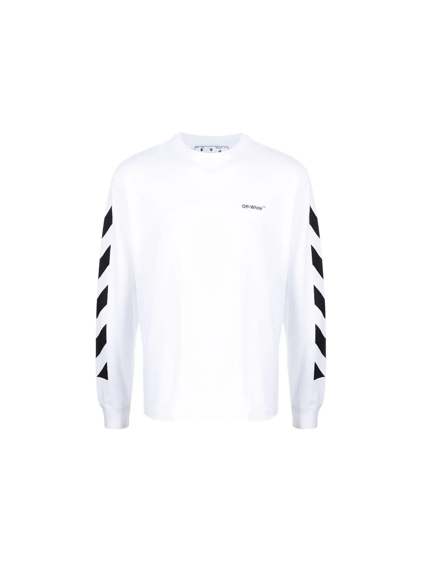 Мужская футболка с длинным рукавом Diagonal Helvetica OFF-WHITE — изображение 1 из 1, белый/черный