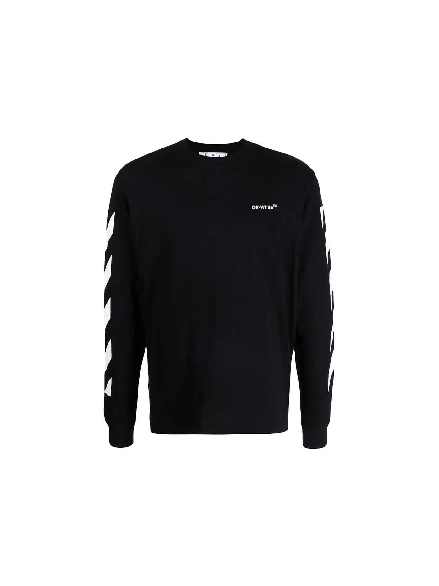 Мужская футболка с длинным рукавом Diagonal Helvetica OFF-WHITE — изображение 1 из 1, черный/белый