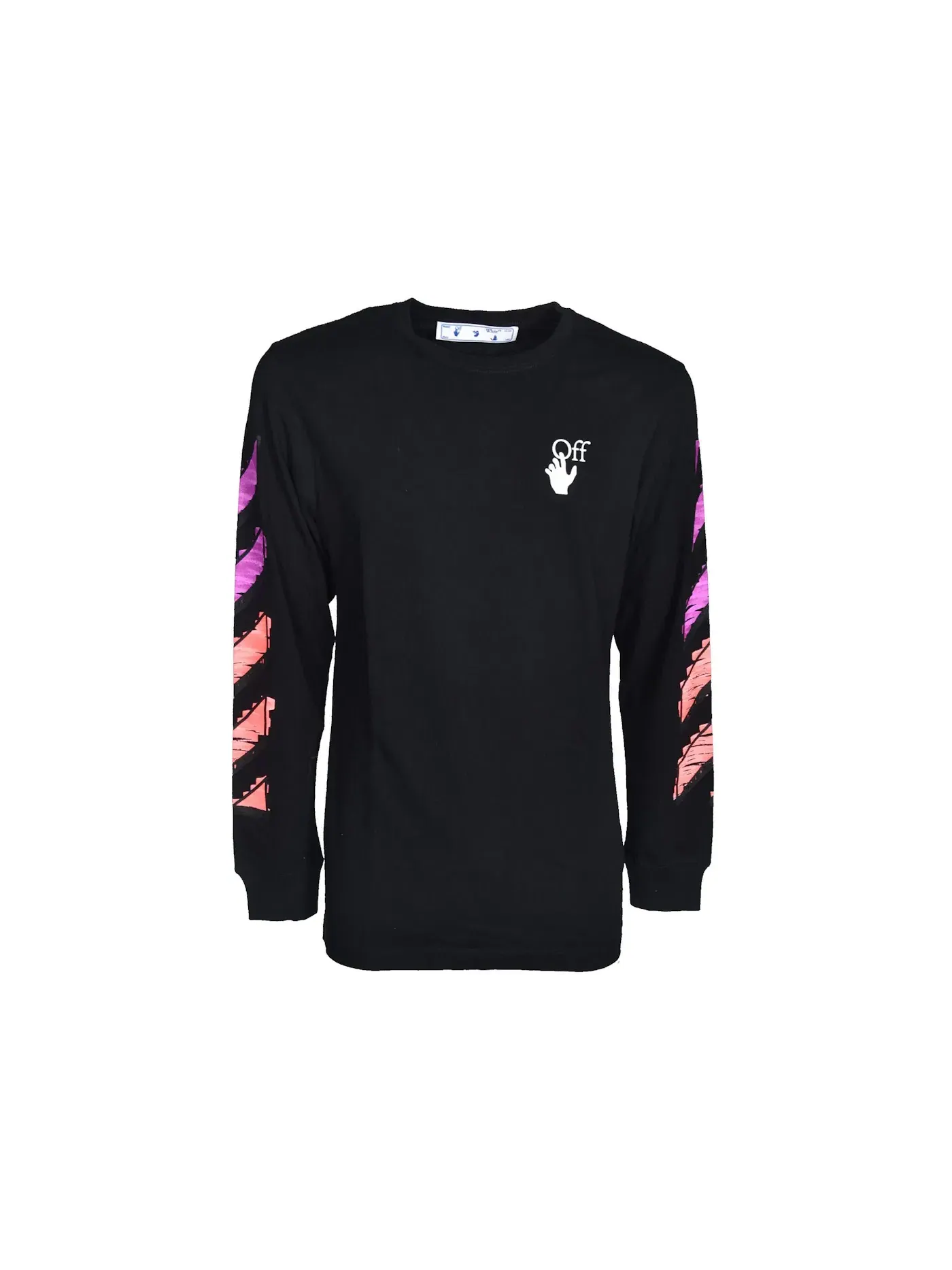 Мужская футболка с длинным рукавом Diagonal Striped Marker OFF-WHITE — изображение 1 из 2, черный