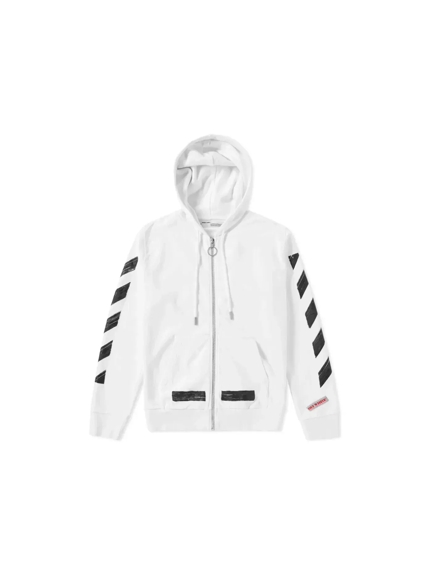 Мужская худи с диагональной молнией Hoodie OFF-WHITE — изображение 1 из 2, белый