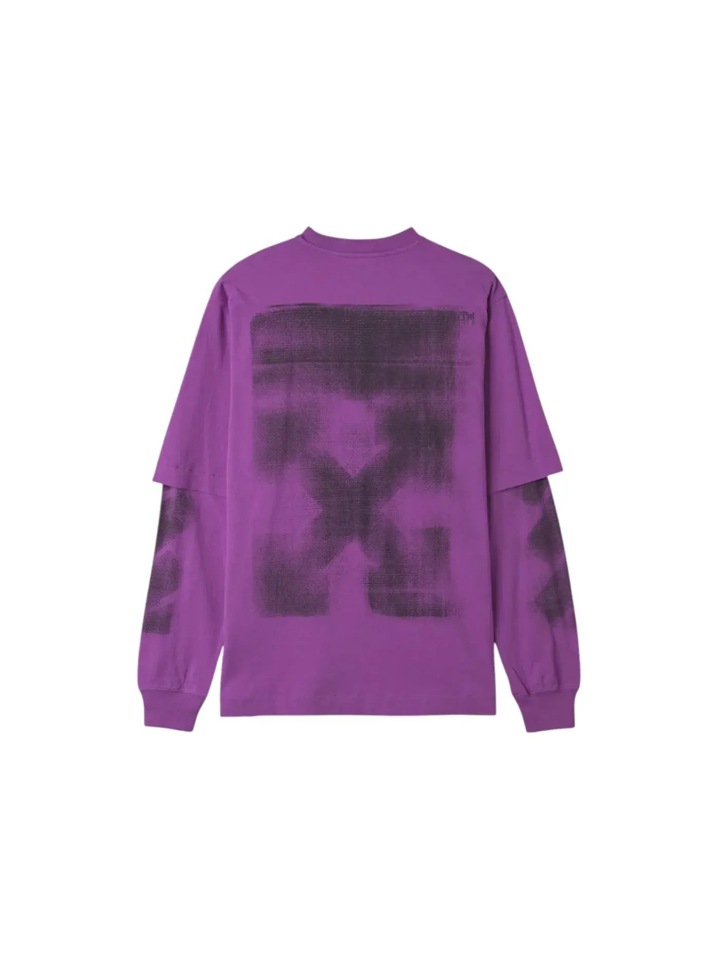 Мужская футболка с принтом OFF-WHITE Double Layer Arrow L/S — изображение 1 из 2, фиолетовый/черный