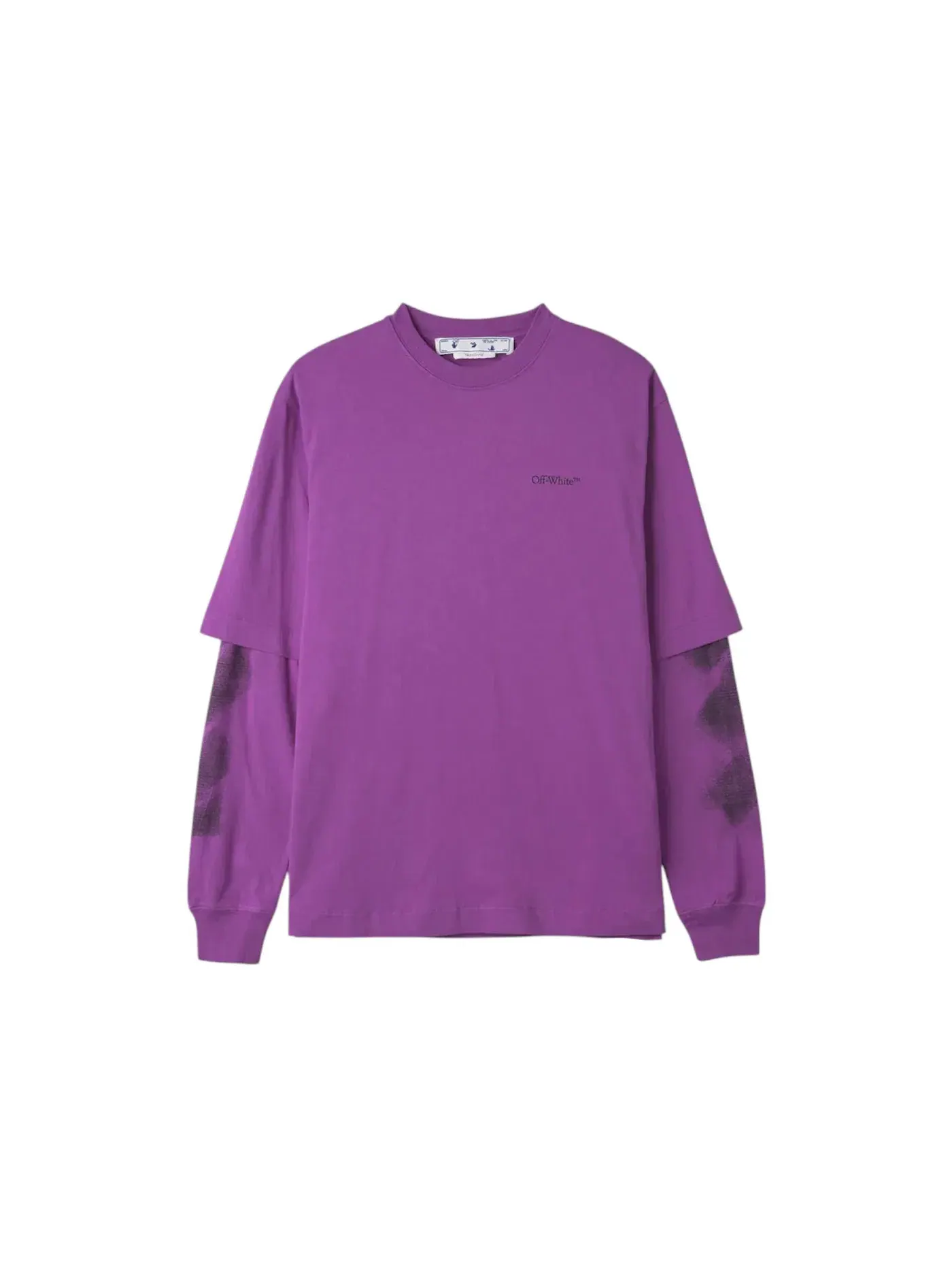 Мужская футболка с принтом OFF-WHITE Double Layer Arrow L/S — изображение 2 из 2, фиолетовый/черный