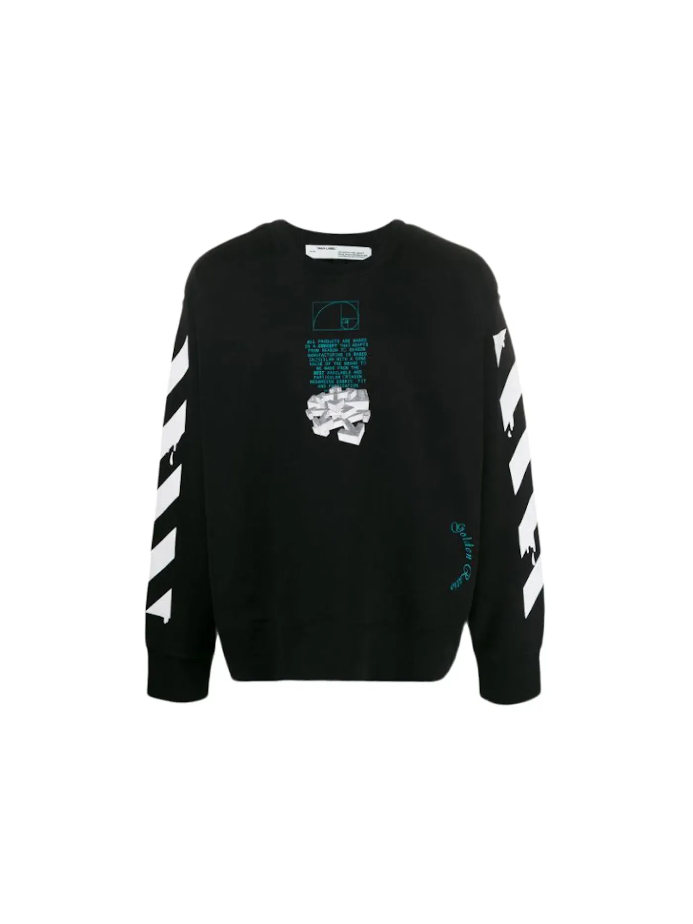 Мужской свитшот с принтом Dripping Arrows Incompiuto OFF-WHITE — изображение 1 из 2, черный