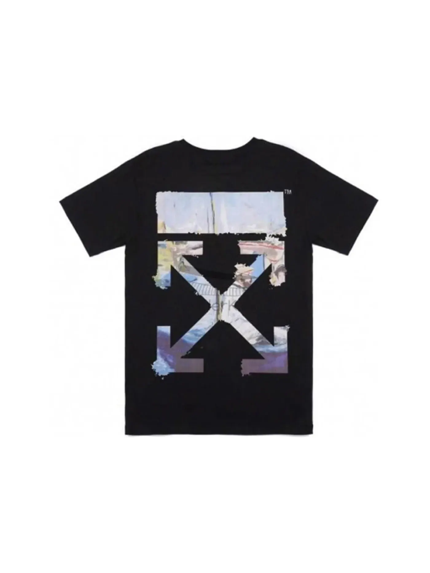 Мужская футболка с принтом Edouard Manet Boat Studio Claude Monet Arrows Oversized Fit OFF-WHITE — изображение 1 из 1