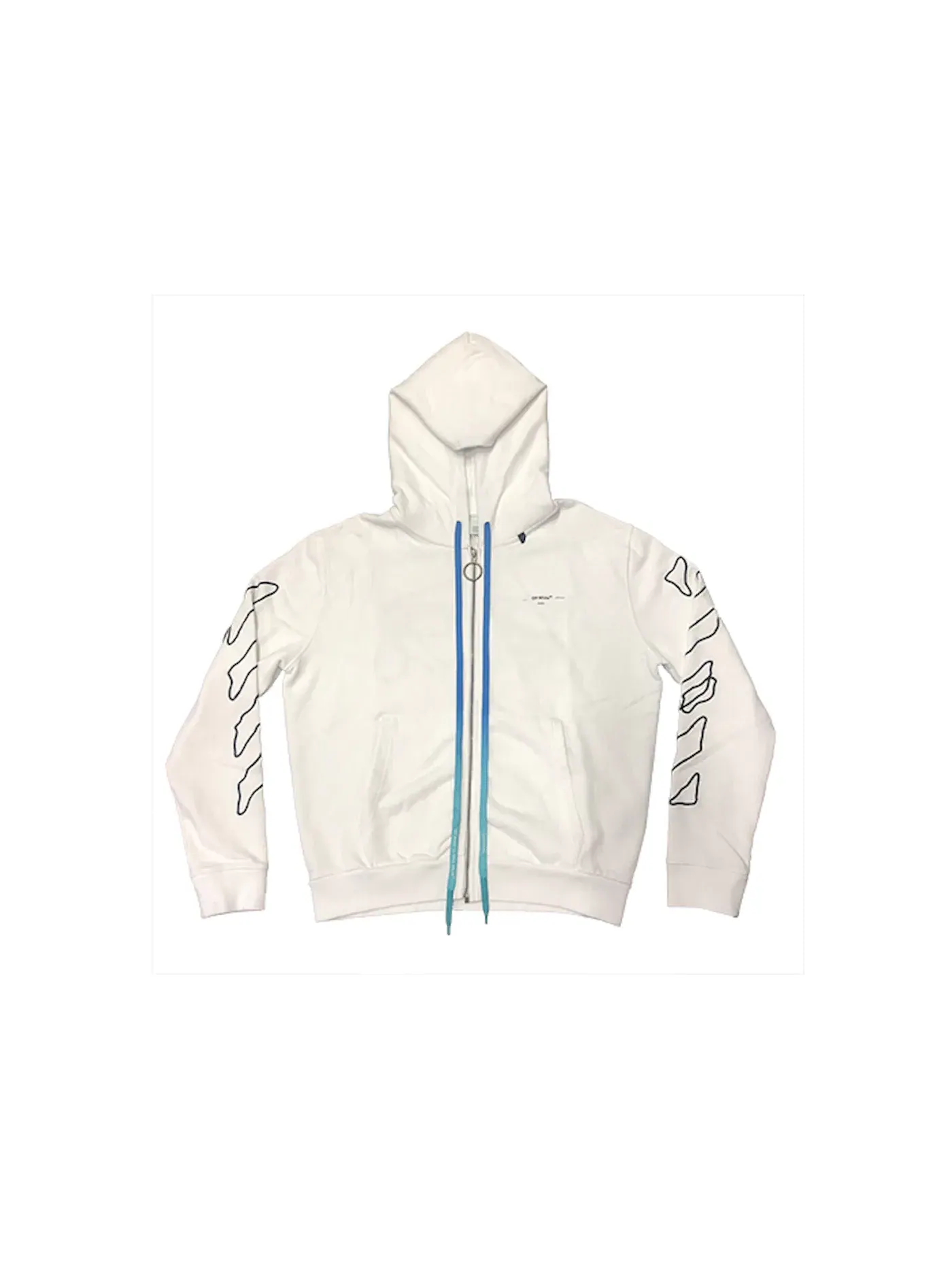 Мужская худи на молнии с абстрактными стрелами OFF-WHITE — изображение 1 из 2, белый
