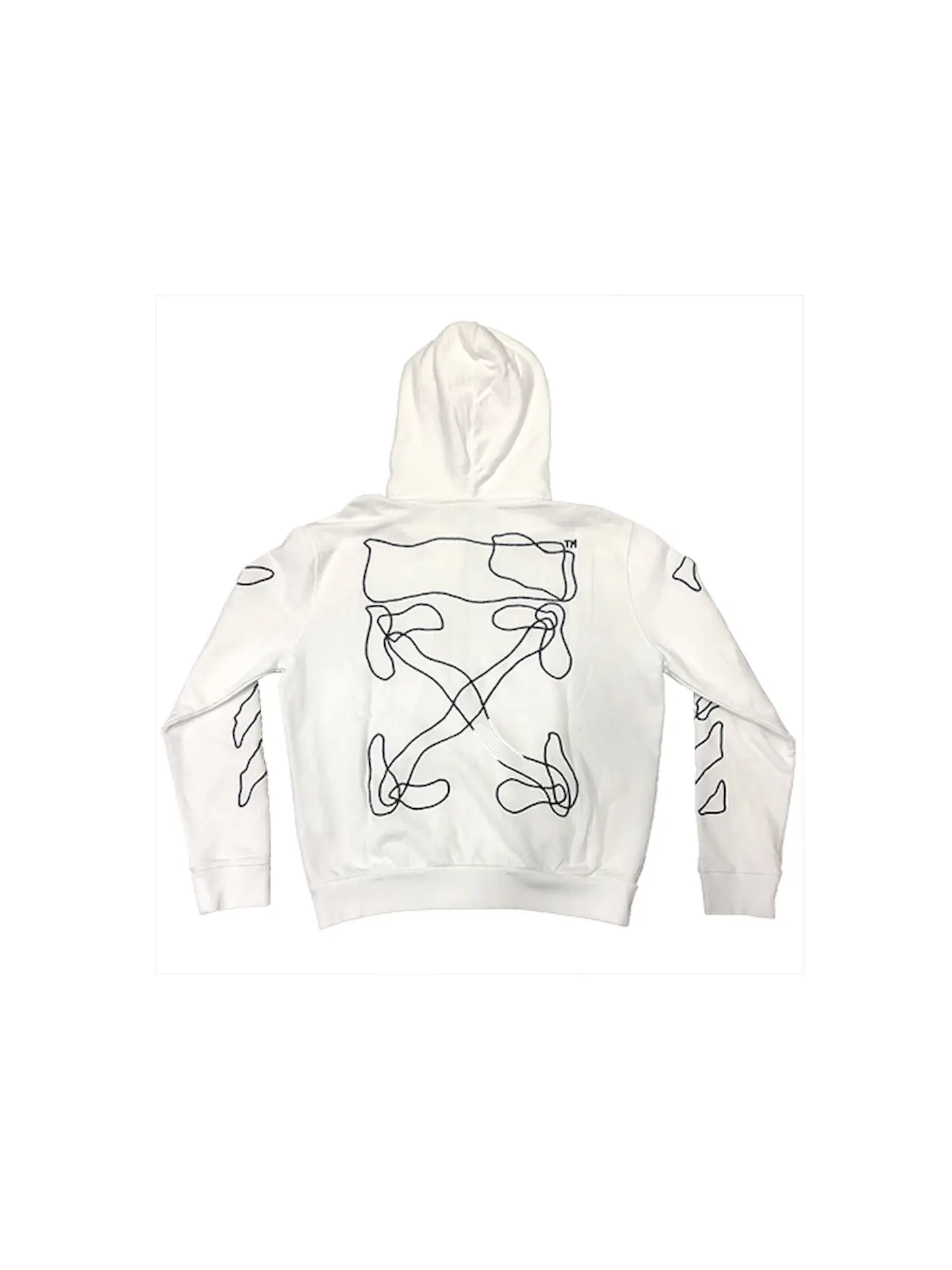 Мужская худи на молнии с абстрактными стрелами OFF-WHITE — изображение 2 из 2, белый