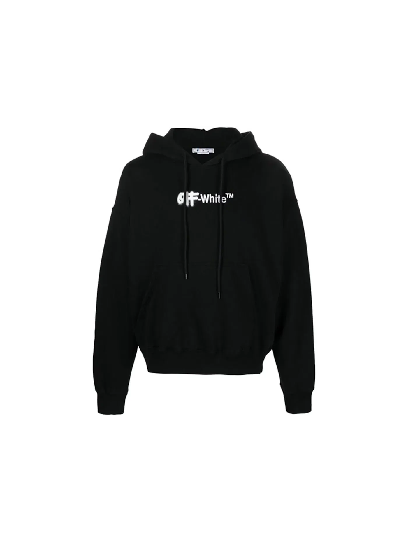 Мужской худи с вышивкой Helvetica OFF-WHITE — изображение 1 из 1, черный/белый