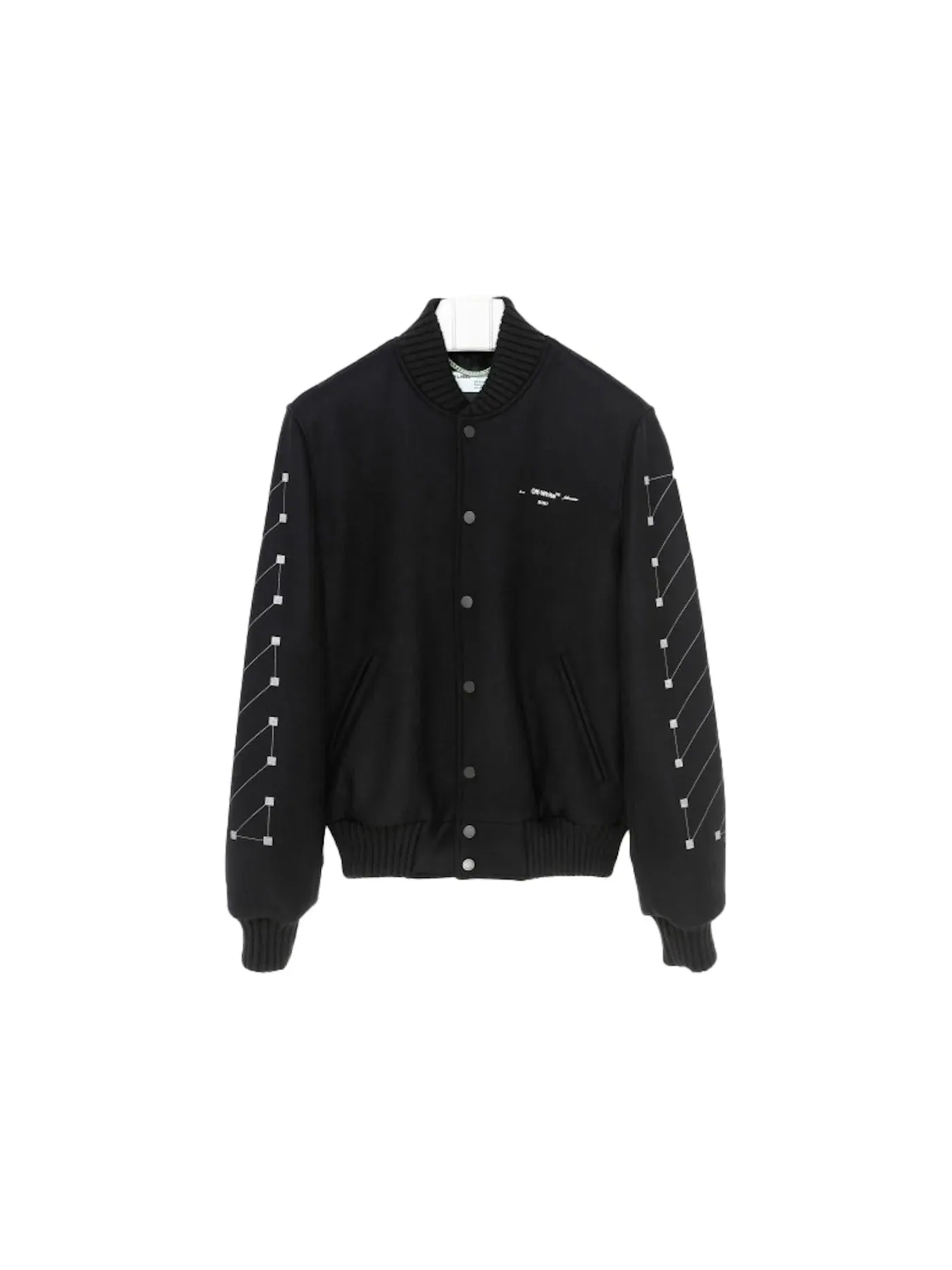 Мужская куртка-бомбер с вышивкой OFF-WHITE — изображение 1 из 3, черный