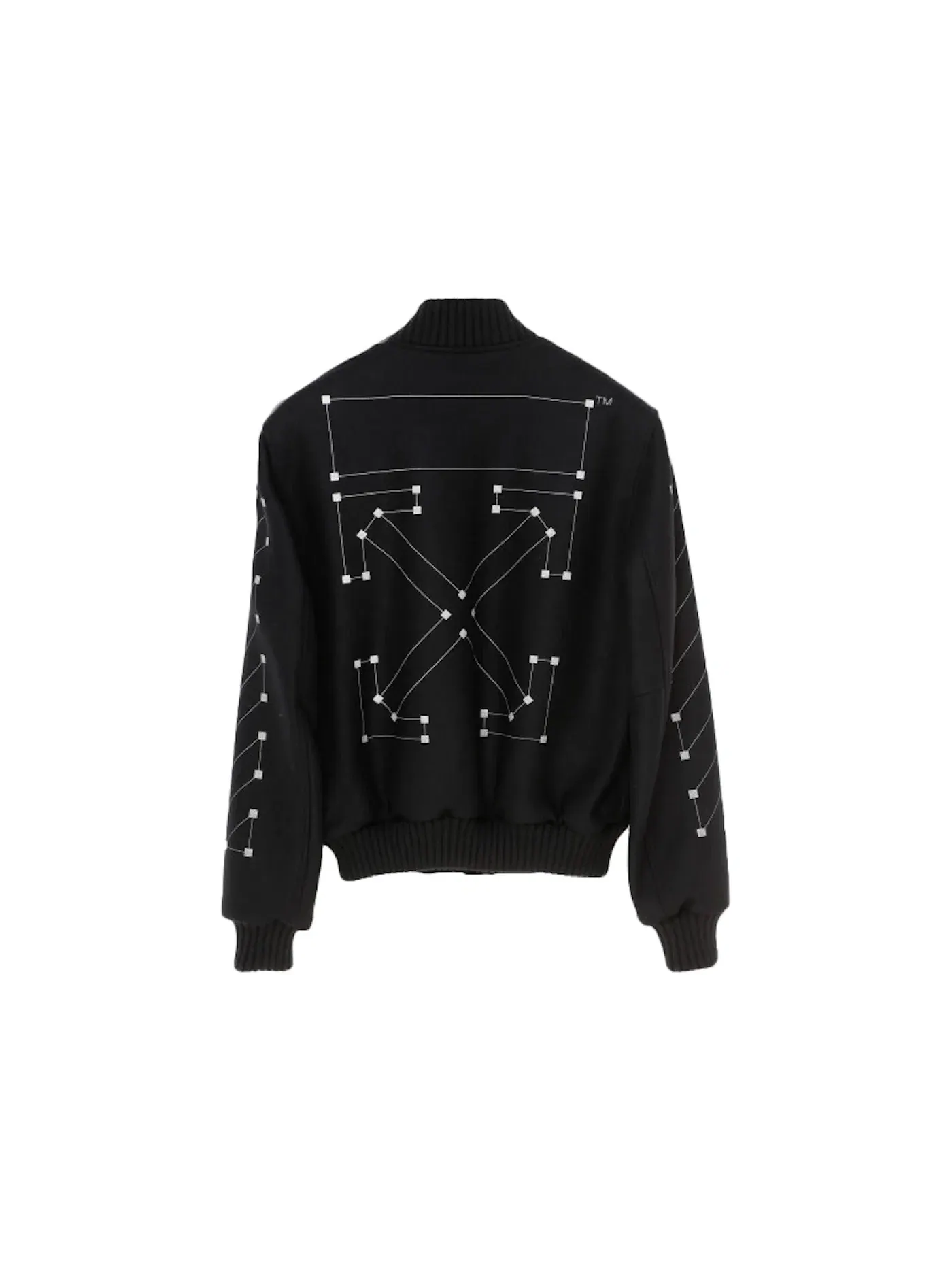 Мужская куртка-бомбер с вышивкой OFF-WHITE — изображение 2 из 3, черный