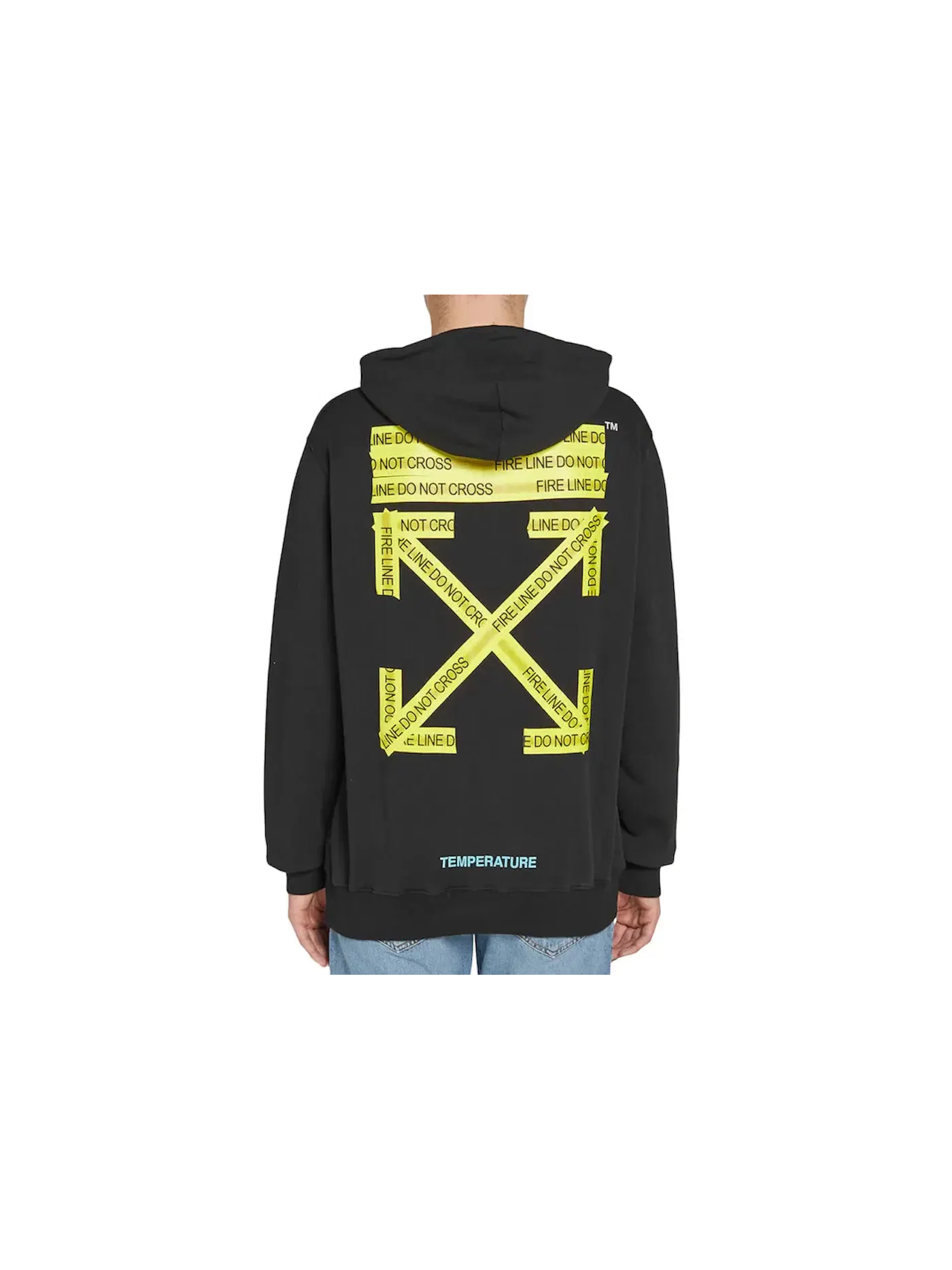 Мужская худи с принтом Firetape Arrow OFF-WHITE — изображение 2 из 2, черный/желтый