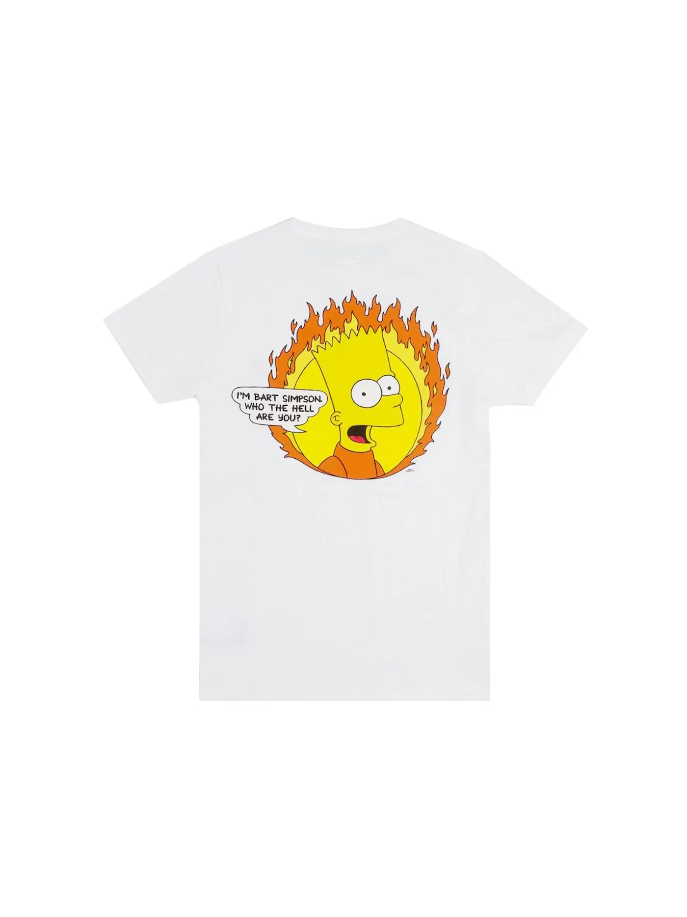Мужская футболка с принтом Flamed Bart OFF-WHITE — изображение 2 из 2, белый