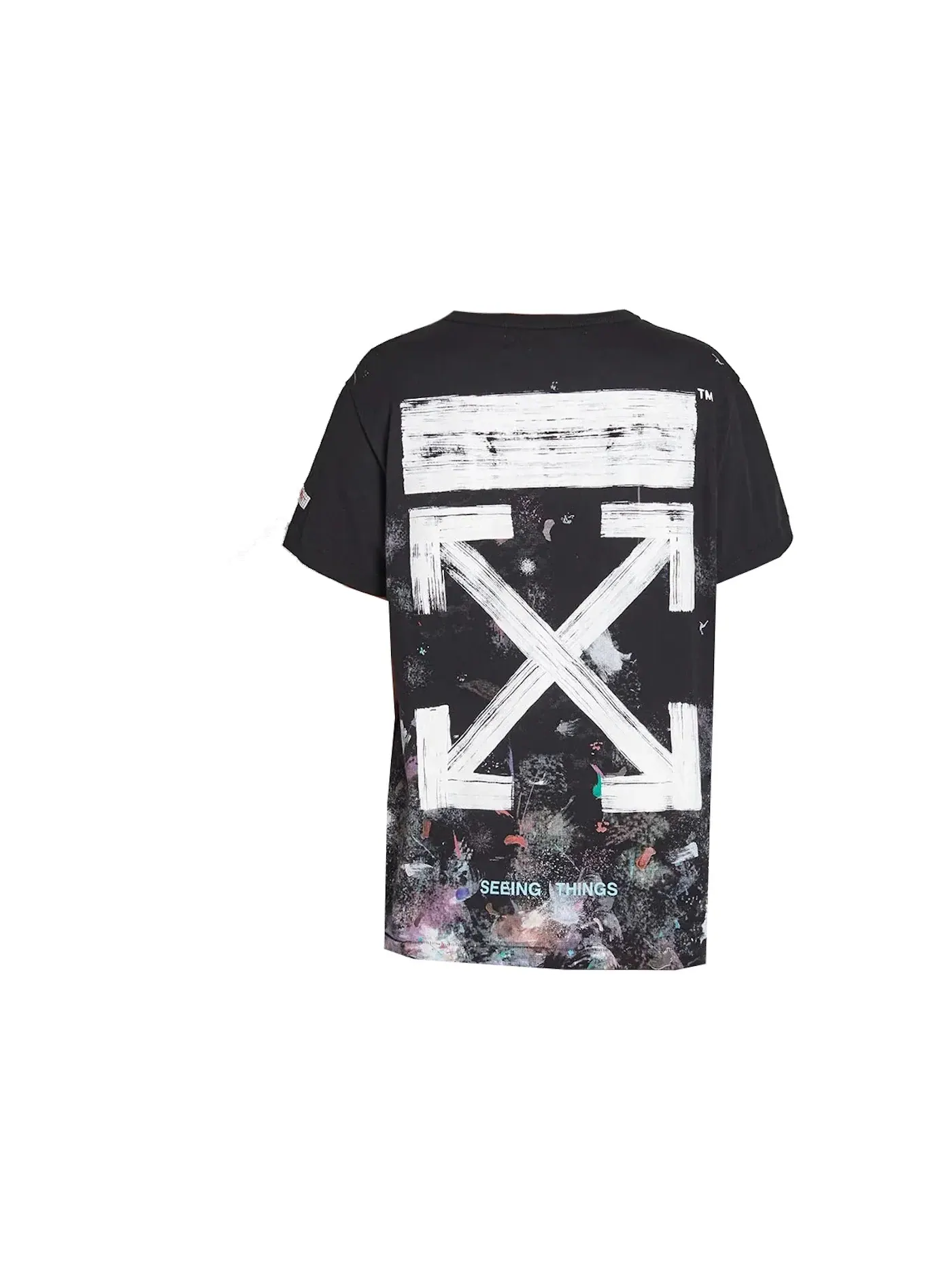 Мужская футболка с принтом OFF-WHITE T-shirt (FW21) — изображение 2 из 3, черный/синий
