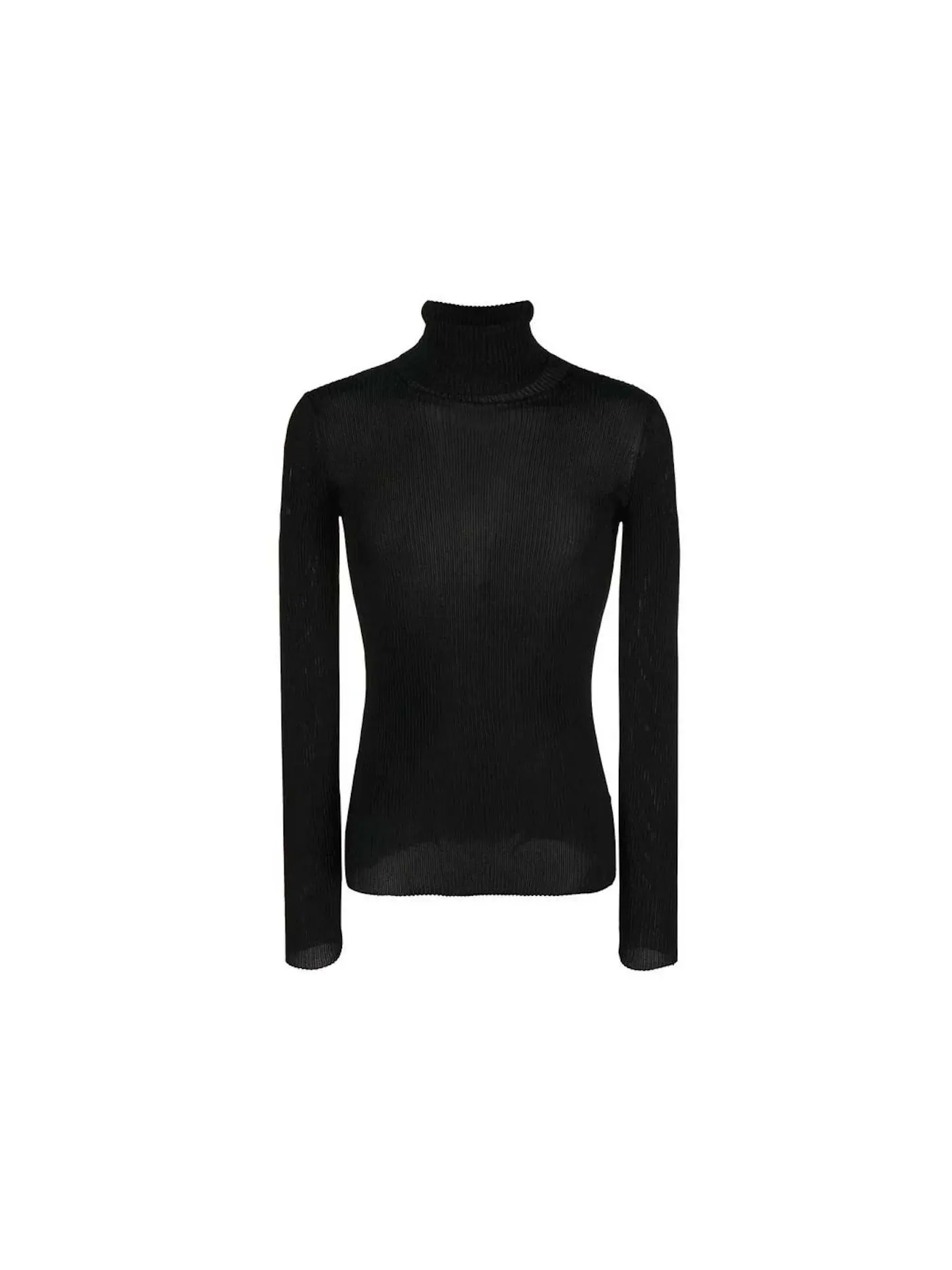 Мужской свитер с высоким воротником Helvet Fine Knit Rib Turtlneck OFF-WHITE — изображение 1 из 1, черный