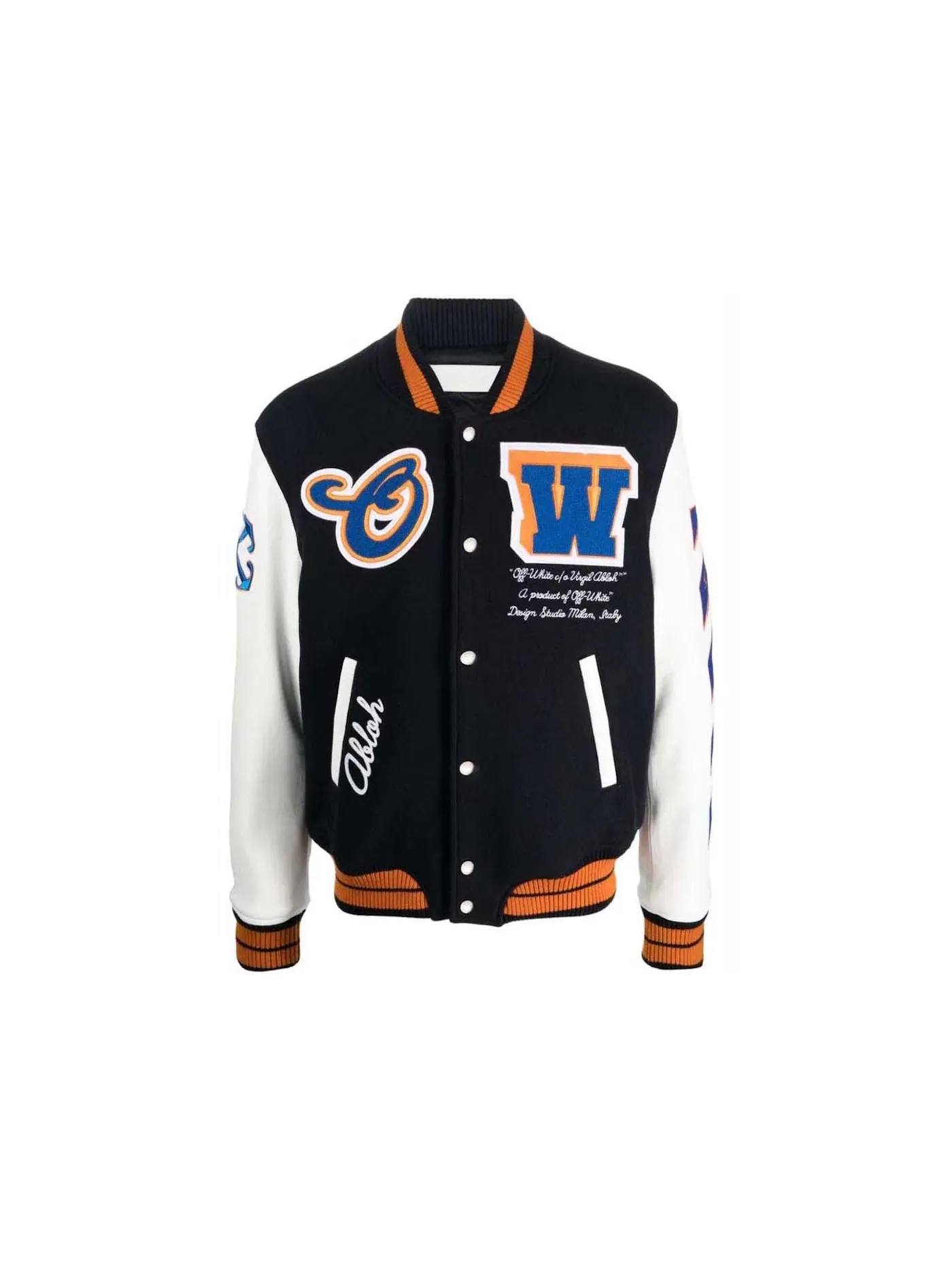 Мужская куртка-бомбер с принтом OFF-WHITE Hold the Moon Varsity Jacket — изображение 1 из 2, черный