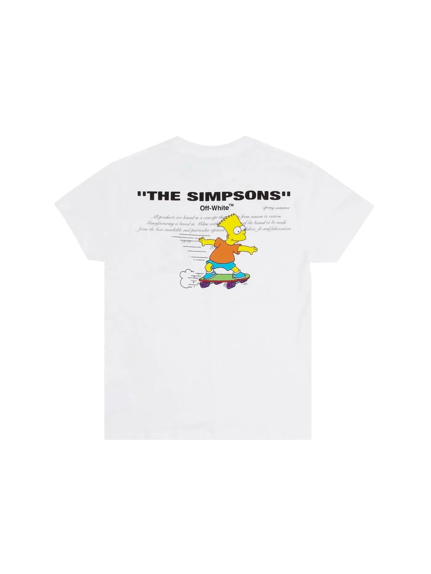 Мужская футболка с принтом Homer And Bart OFF-WHITE — изображение 2 из 2, белый