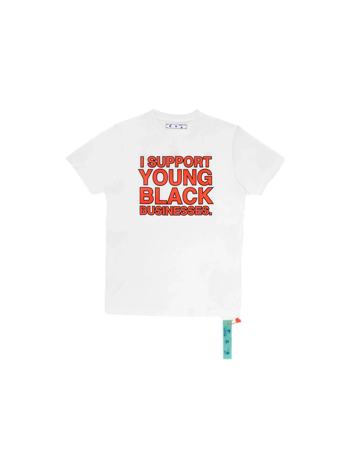 Мужская футболка с принтом "I Support Young Black Business" OFF-WHITE — изображение 1 из 3, белый