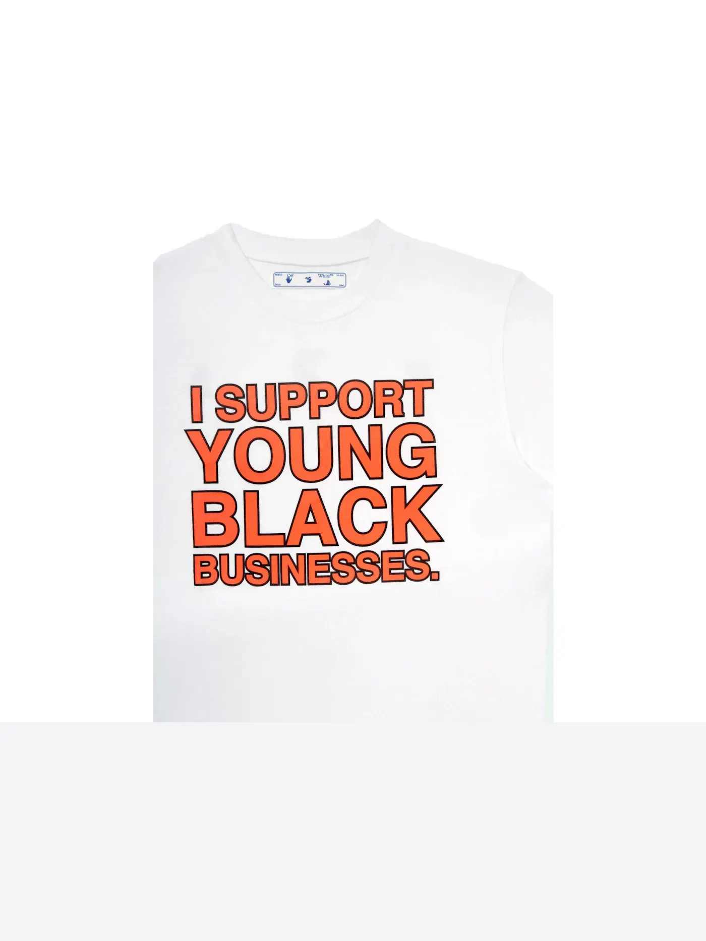 Мужская футболка с принтом "I Support Young Black Business" OFF-WHITE — изображение 3 из 3, белый
