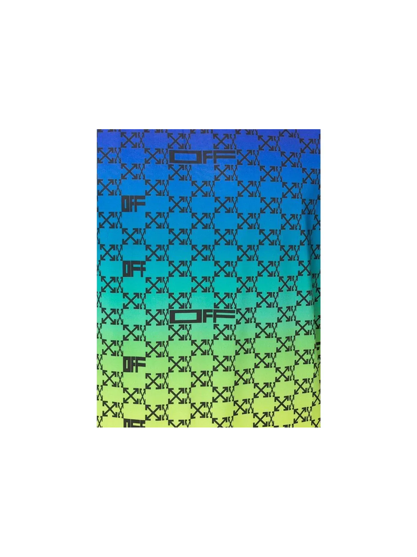 Мужская футболка с принтом OFF-WHITE Iridescent All Over Arrows Monogram T-Shirt — изображение 2 из 2, синий/желтый/черный