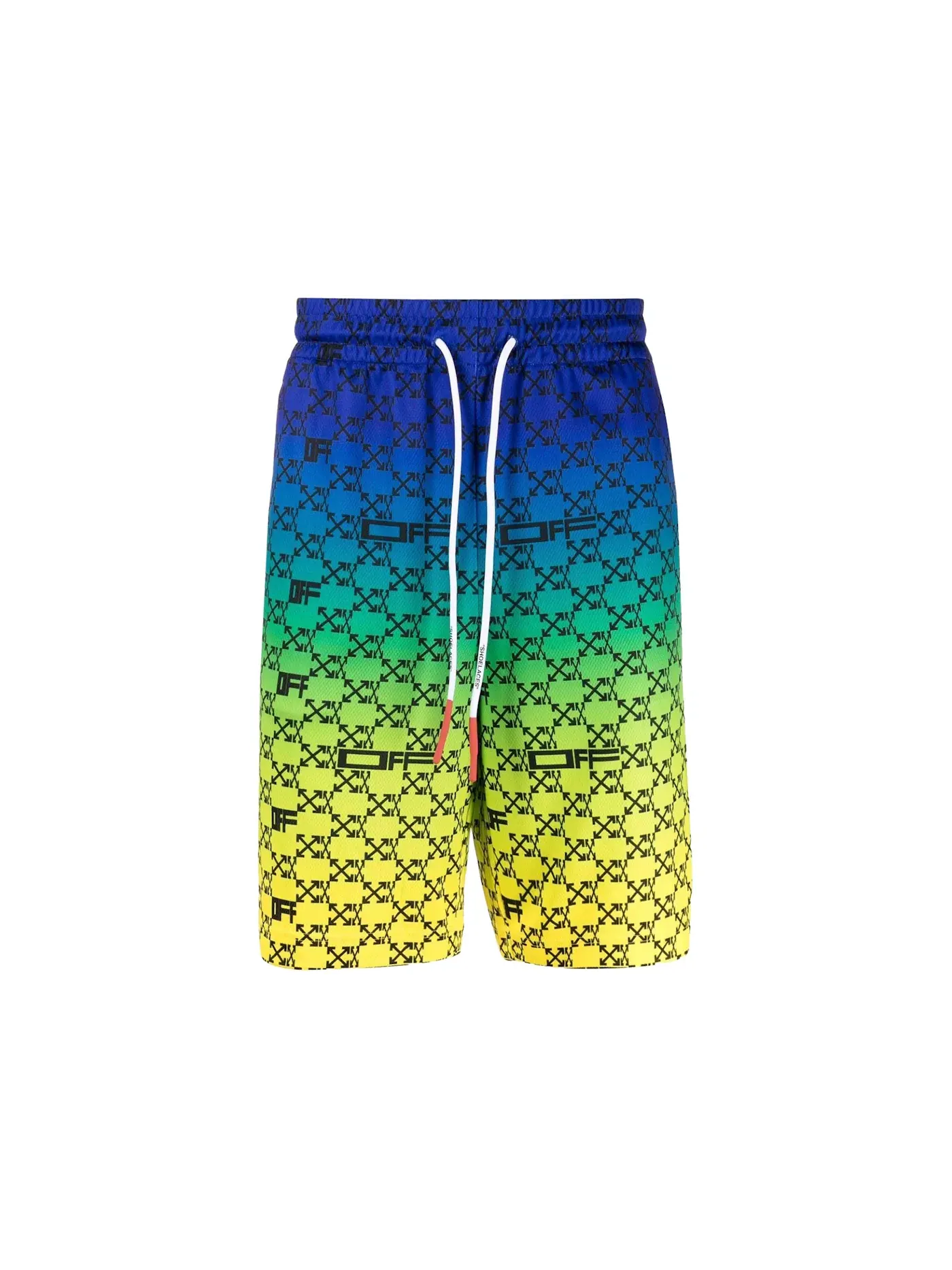 Мужские шорты с монограммой Iridescent All Over Arrows OFF-WHITE — изображение 1 из 2, синий/желтый/черный