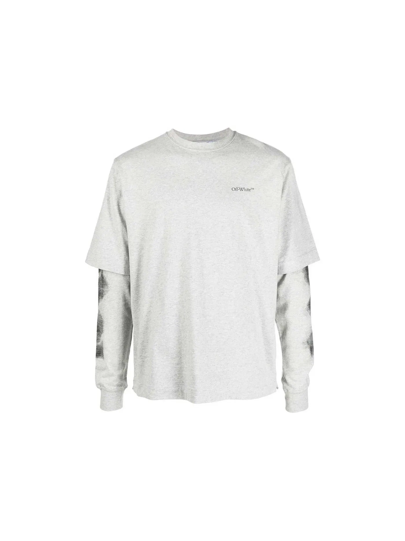 Мужская футболка с принтом Jumbo Arrow Double L/S OFF-WHITE — изображение 1 из 2, серый