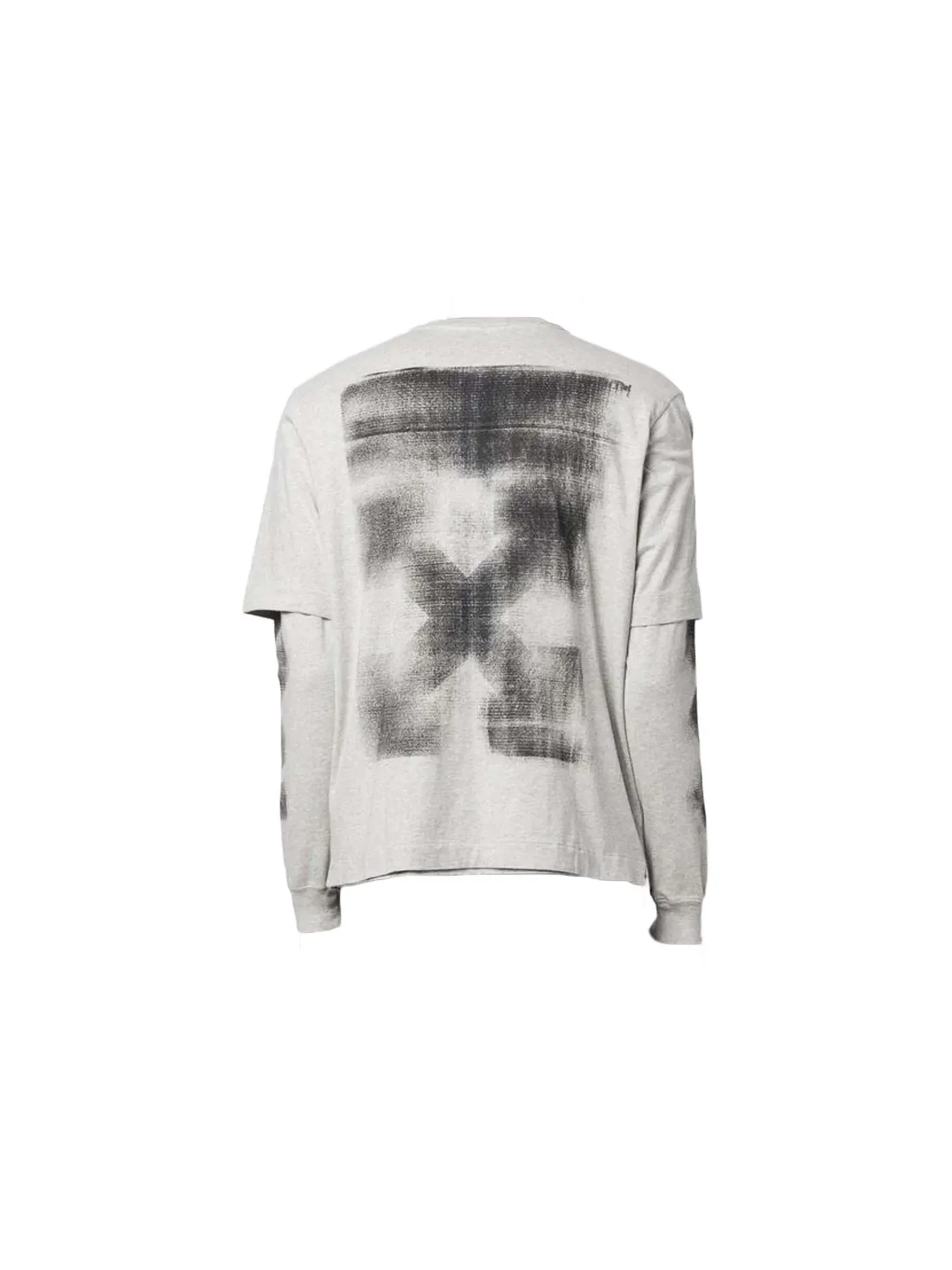 Мужская футболка с принтом Jumbo Arrow Double L/S OFF-WHITE — изображение 2 из 2, серый