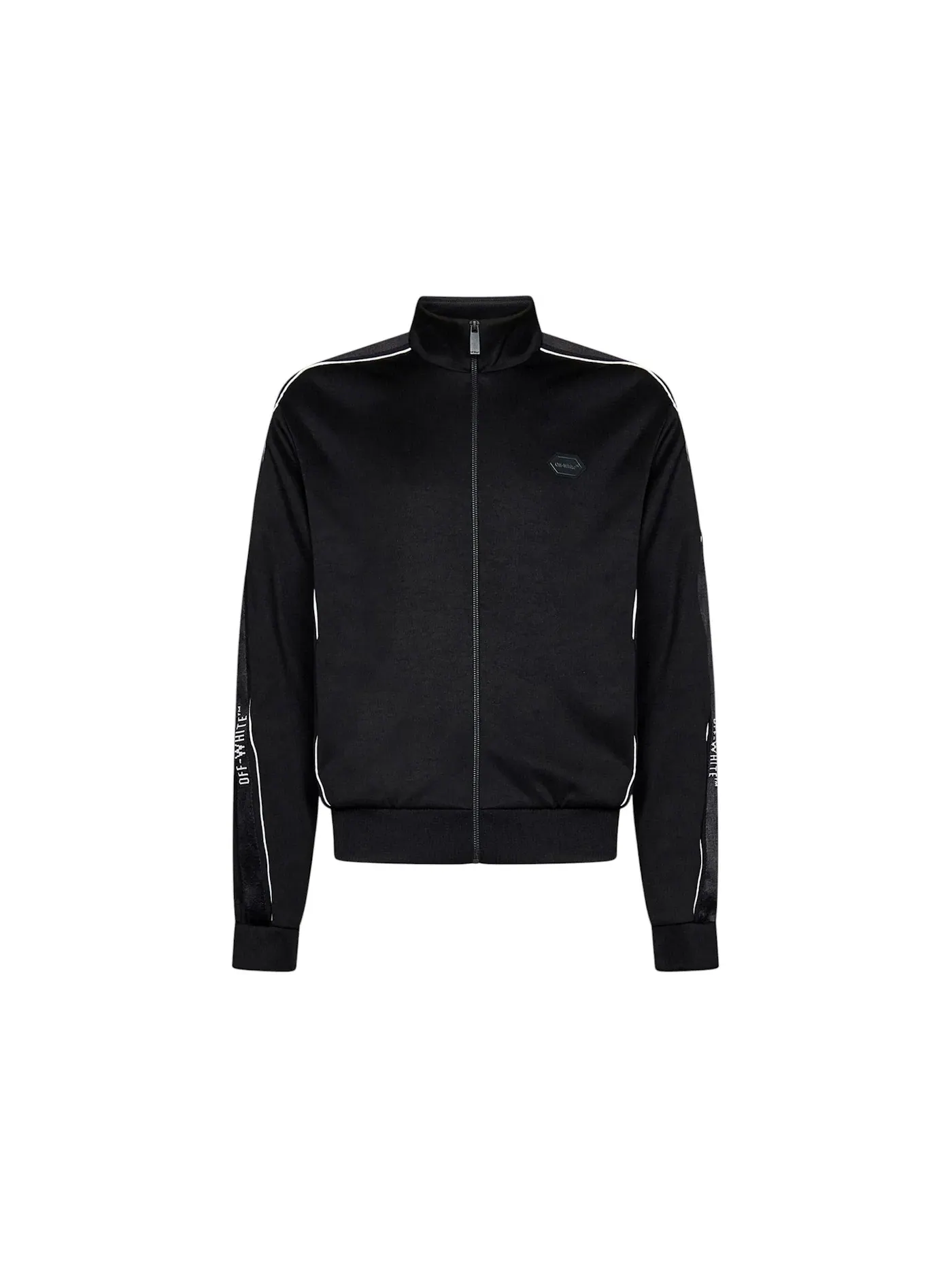 Мужская куртка с принтом Knit Tape Track Jacket OFF-WHITE — изображение 1 из 2, черный