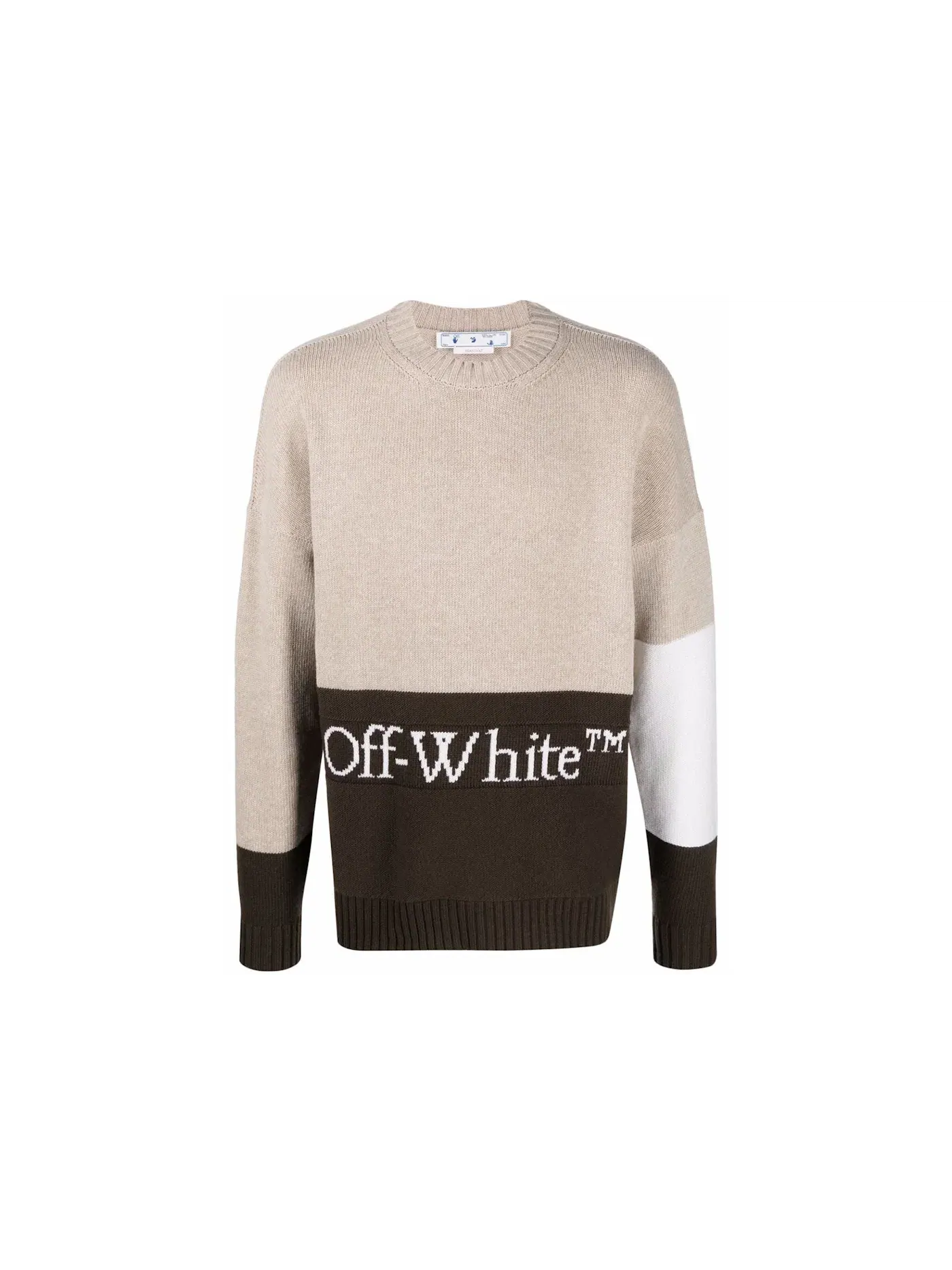 Мужской свитер с принтом Jumper OFF-WHITE — изображение 1 из 1, бежевый/коричневый/белый